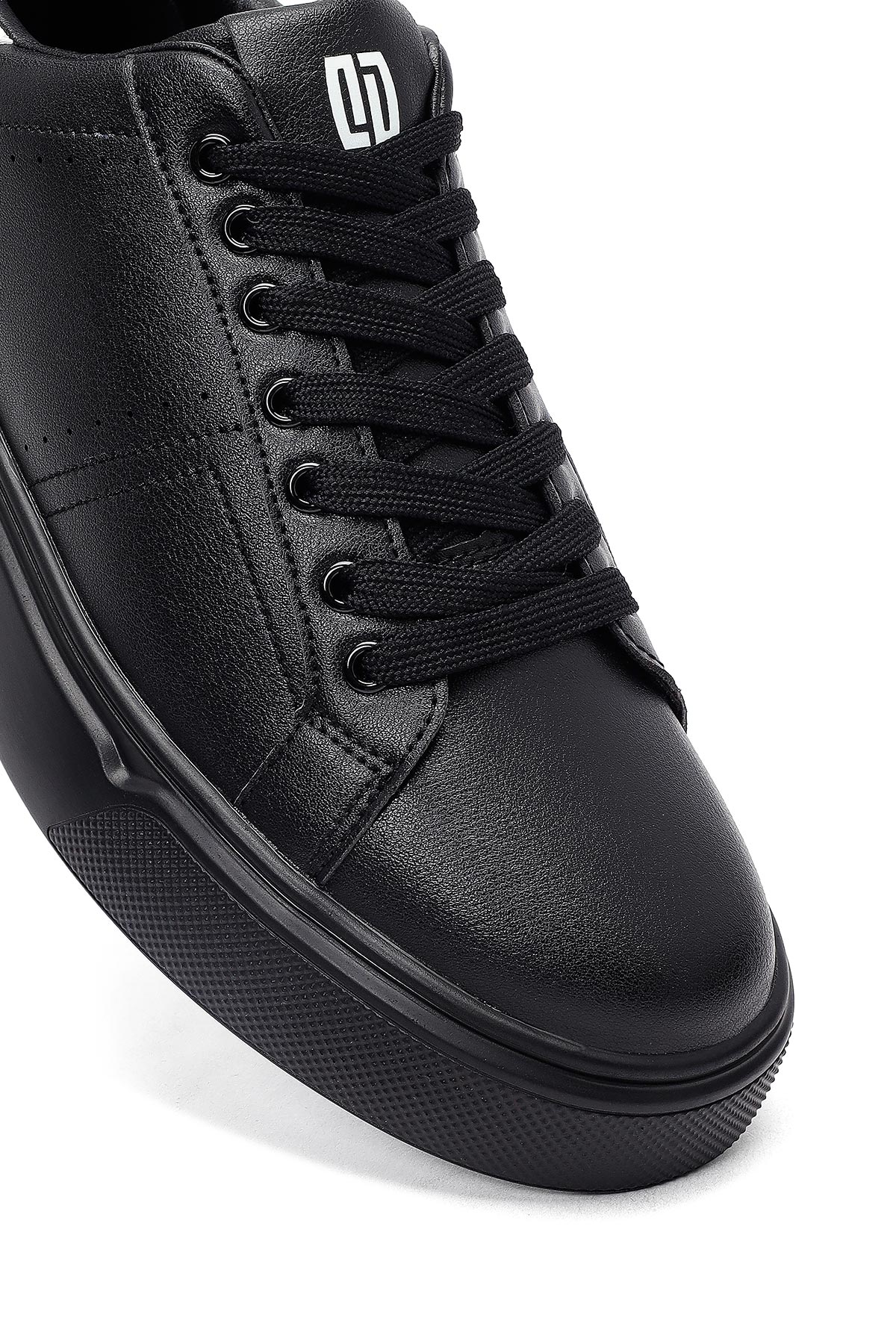 Erkek Siyah Bağcıklı Kalın Tabanlı Sneaker - Image 9