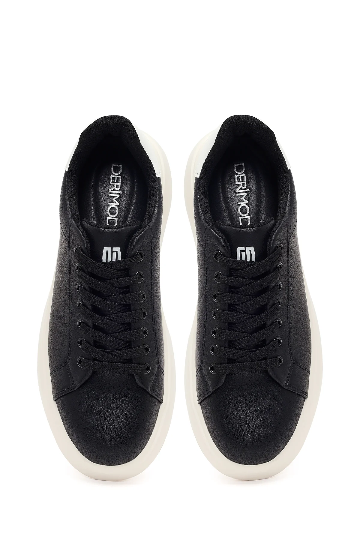 Erkek Siyah Bağcıklı Kalın Tabanlı Sneaker - Image 4