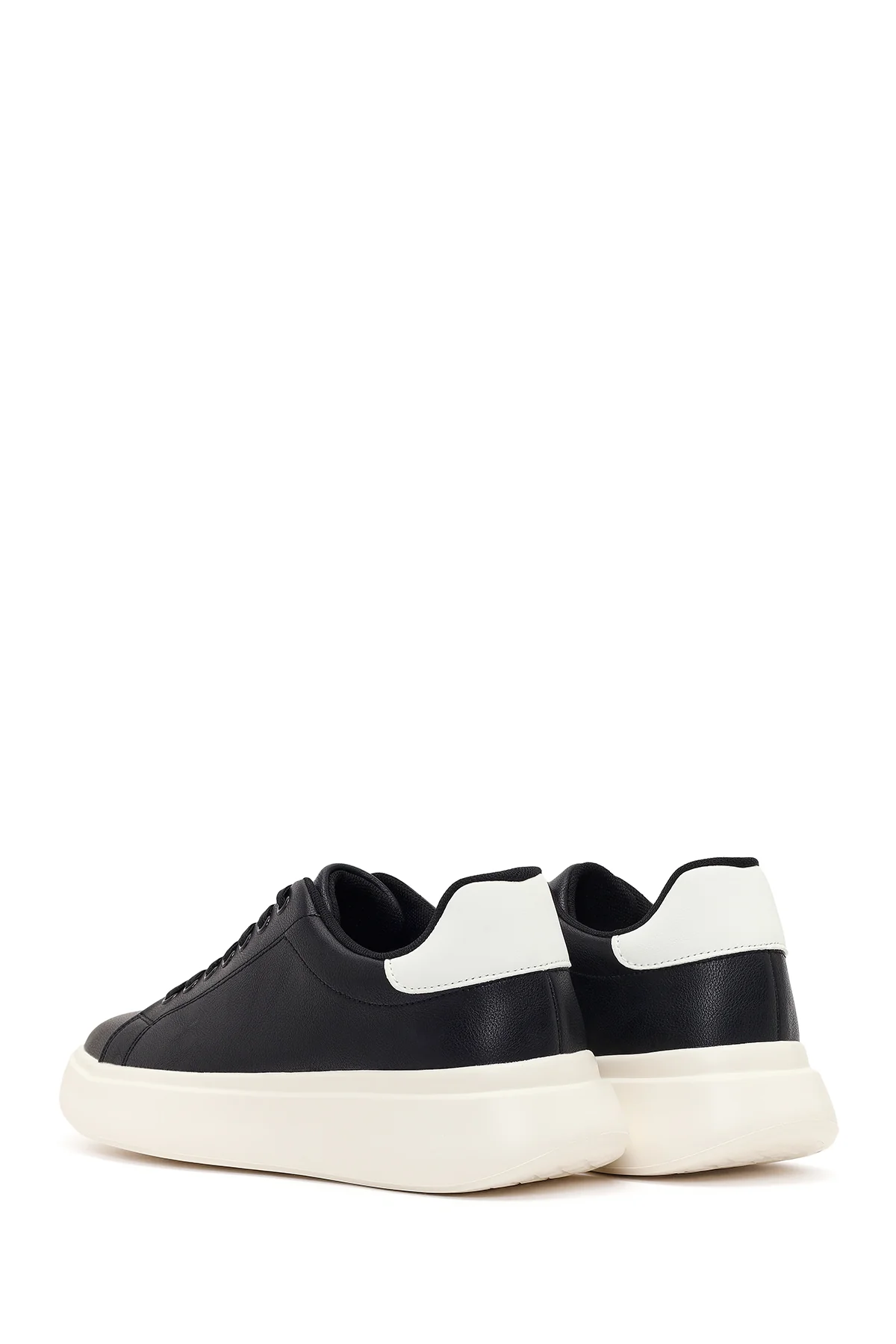 Erkek Siyah Bağcıklı Kalın Tabanlı Sneaker - Image 6