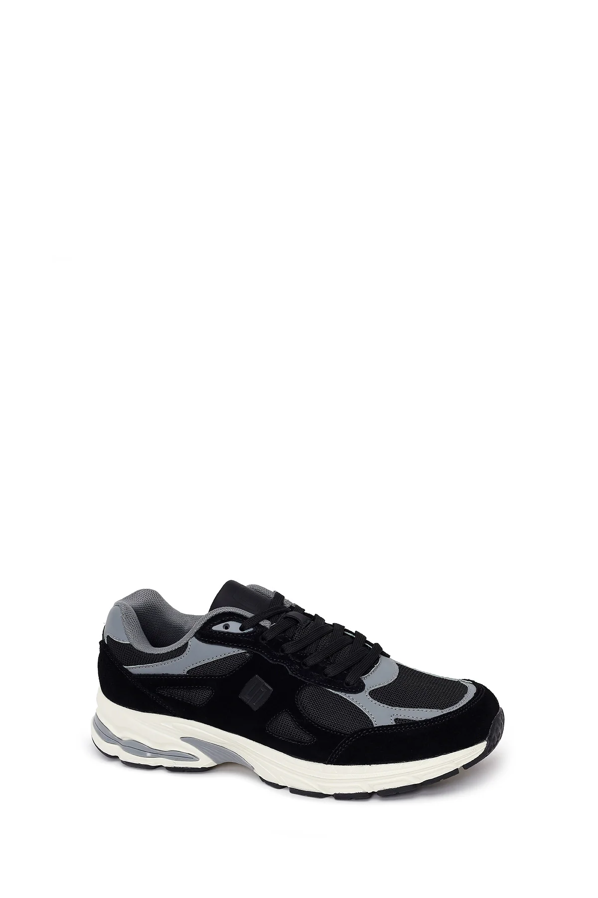 Erkek Siyah Bağcıklı Kalın Tabanlı Süet Deri Sneaker - Image 7