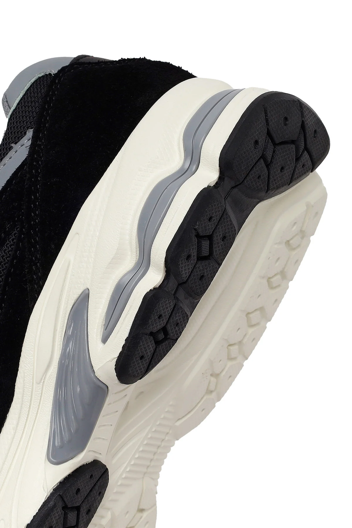 Erkek Siyah Bağcıklı Kalın Tabanlı Süet Deri Sneaker - Image 8