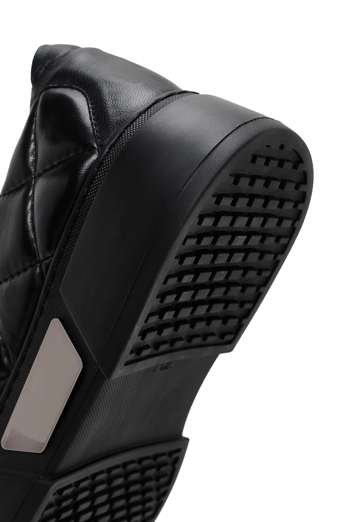 Erkek Siyah Bağcıklı Kapitone Deri Casual Sneaker - Image 8