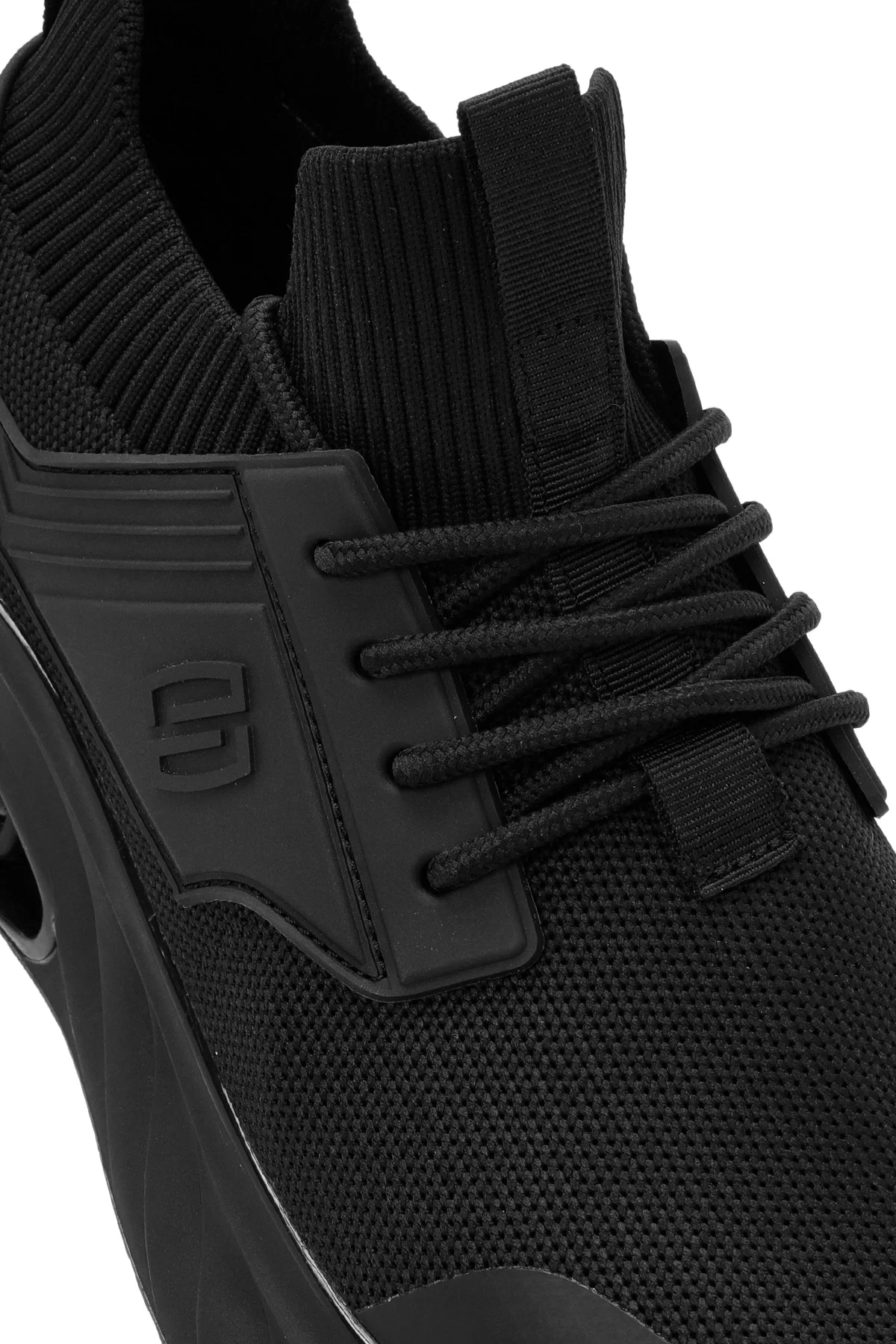 Erkek Siyah Bağcıklı Kumaş Sneaker - Image 10