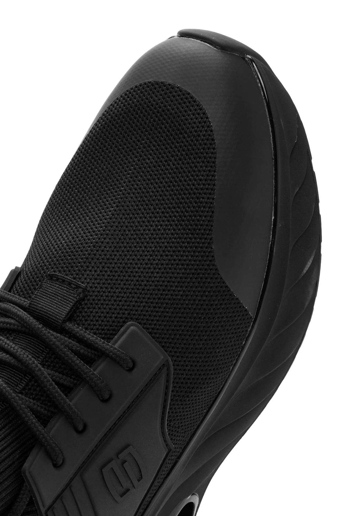 Erkek Siyah Bağcıklı Kumaş Sneaker - Image 9