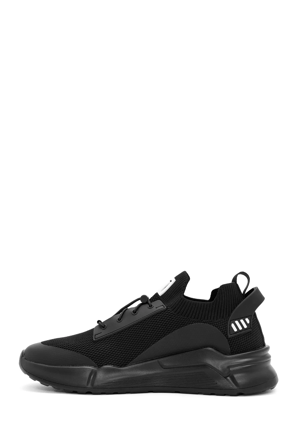 Erkek Siyah Bağcıklı Kumaş Sneaker - Image 2