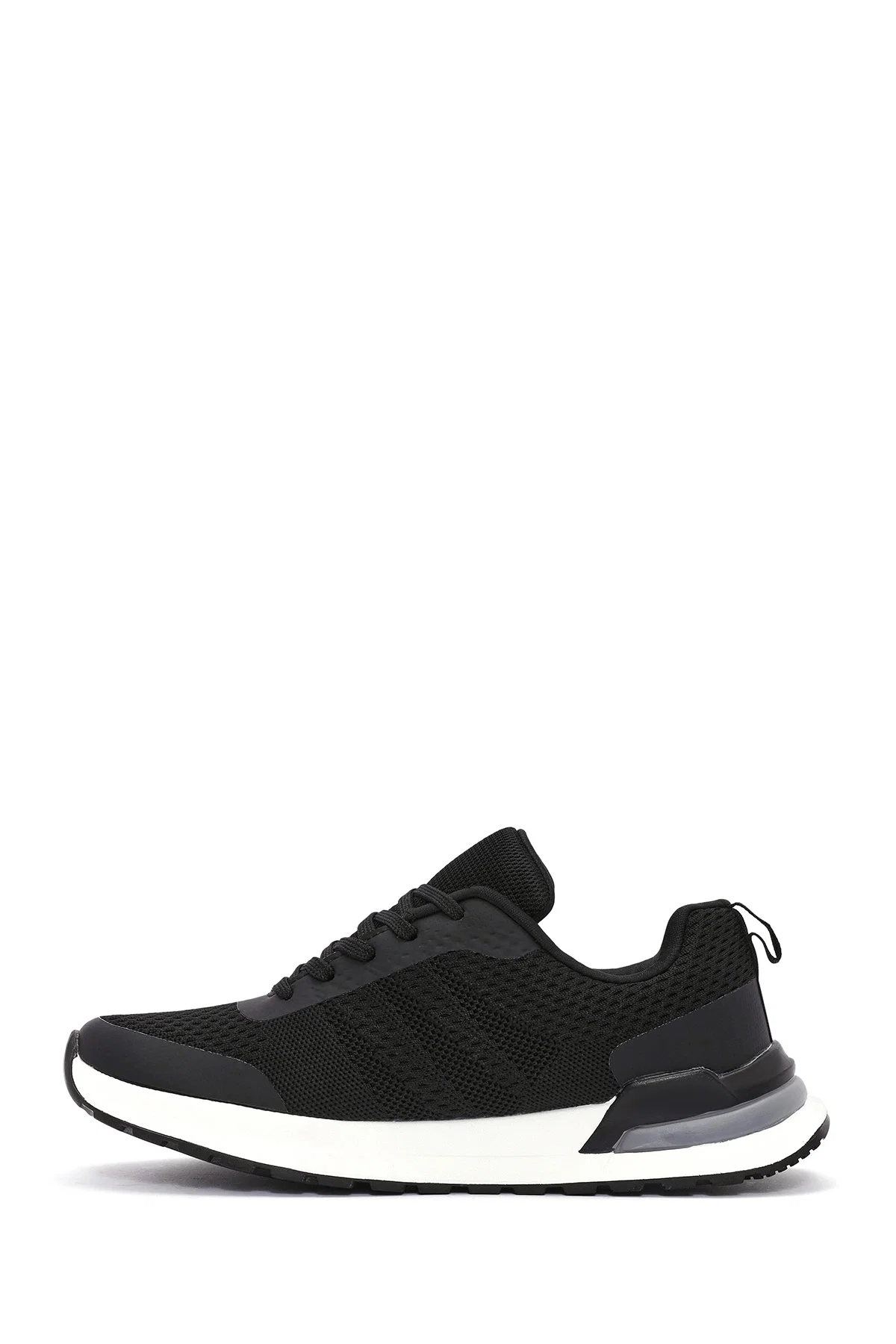 Erkek Siyah Bağcıklı Kumaş Sneaker - Image 2