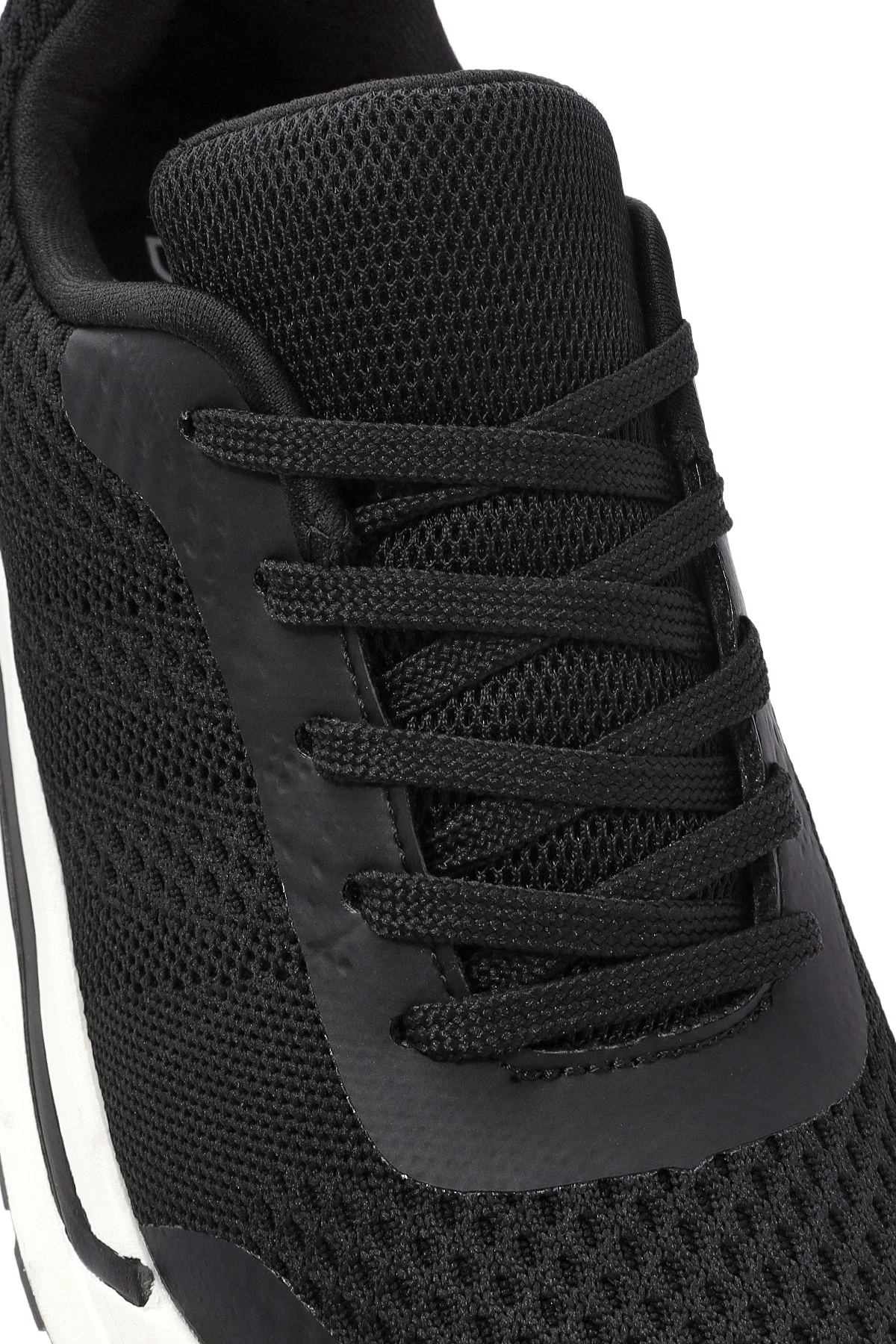 Erkek Siyah Bağcıklı Kumaş Sneaker - Image 9