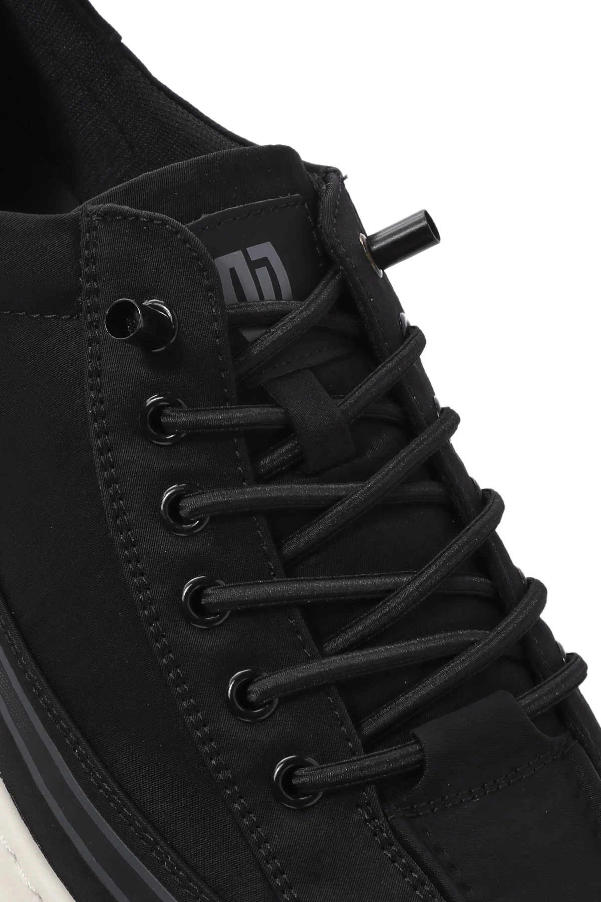 Erkek Siyah Bağcıklı Kumaş Sneaker - Image 9