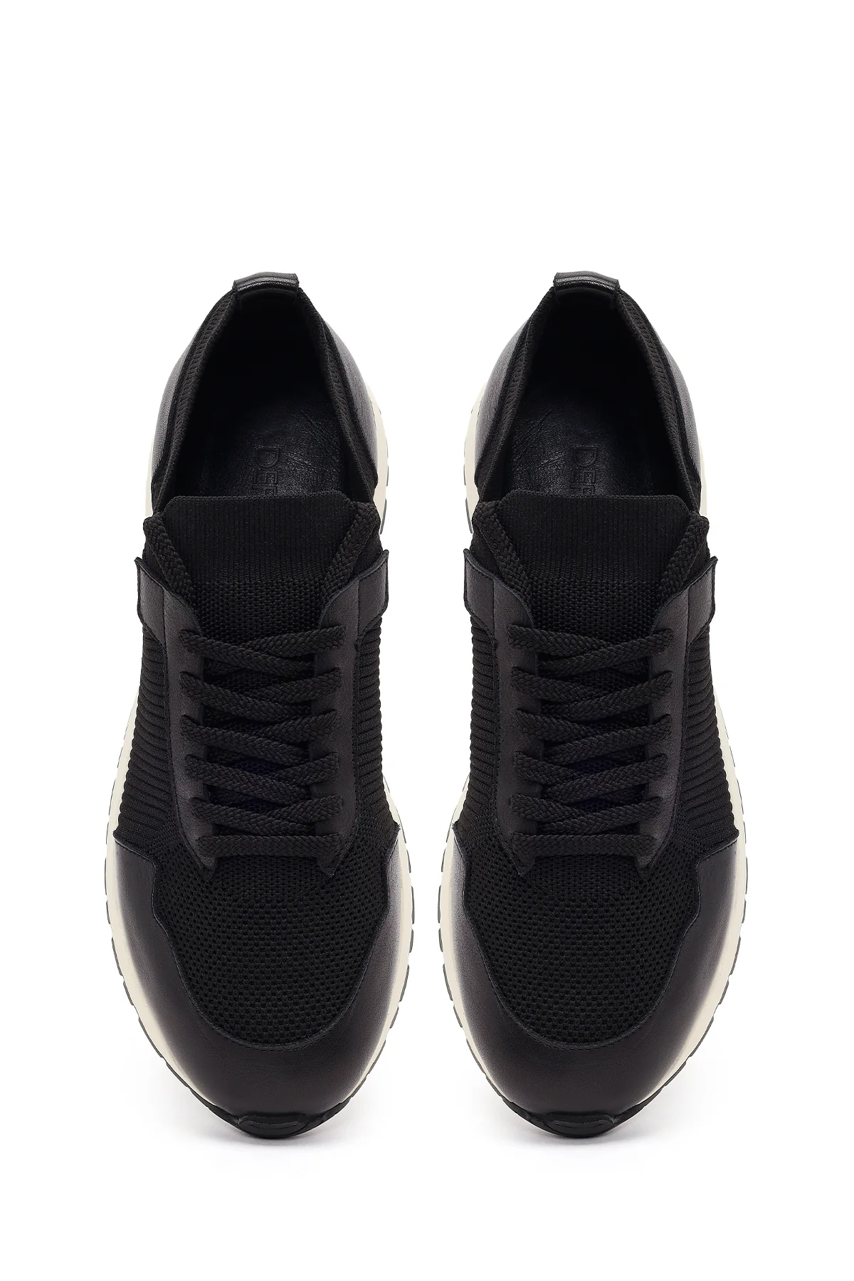 Erkek Siyah Bağcıklı Kumaş Sneaker - Image 4
