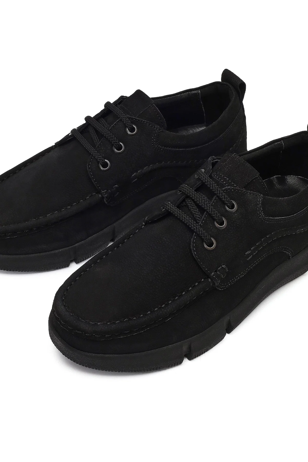 Erkek Siyah Bağcıklı Nubuk Deri Casual Ayakkabı - Image 10
