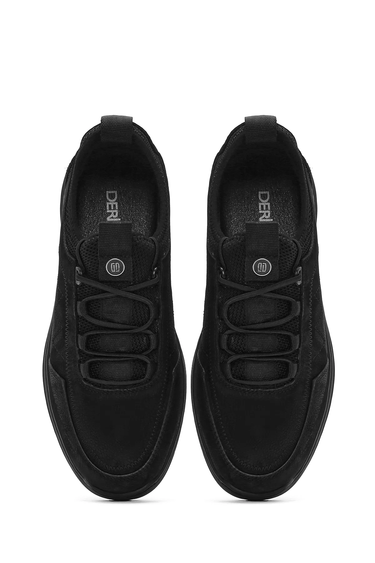 Erkek Siyah Bağcıklı Nubuk Deri Casual Sneaker - Image 7