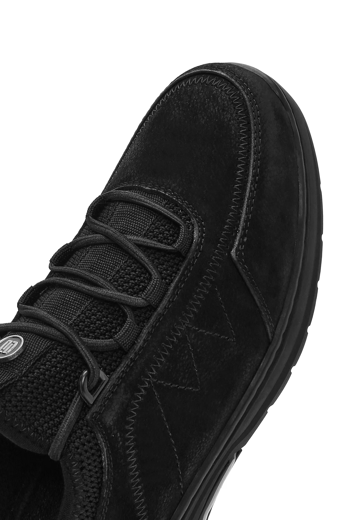 Erkek Siyah Bağcıklı Nubuk Deri Casual Sneaker - Image 8