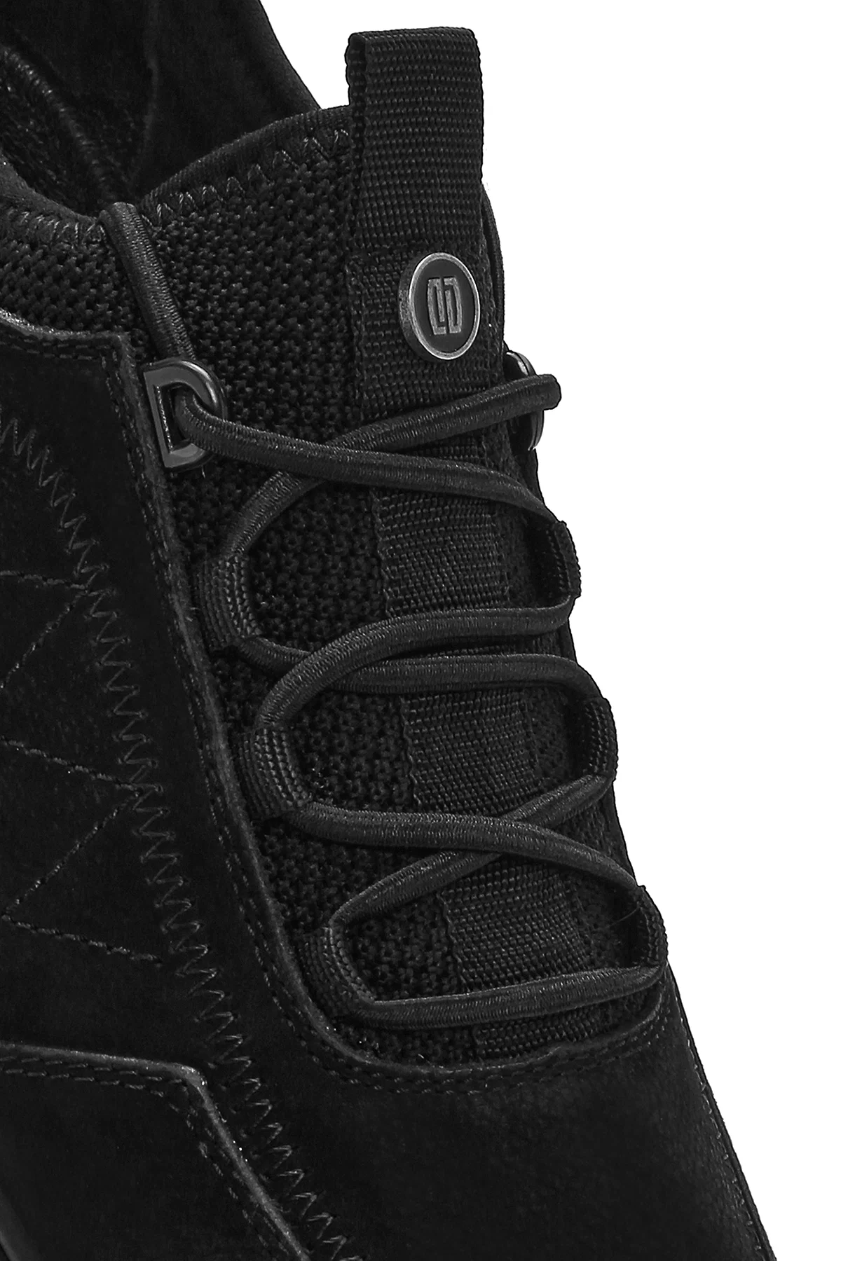Erkek Siyah Bağcıklı Nubuk Deri Casual Sneaker - Image 9