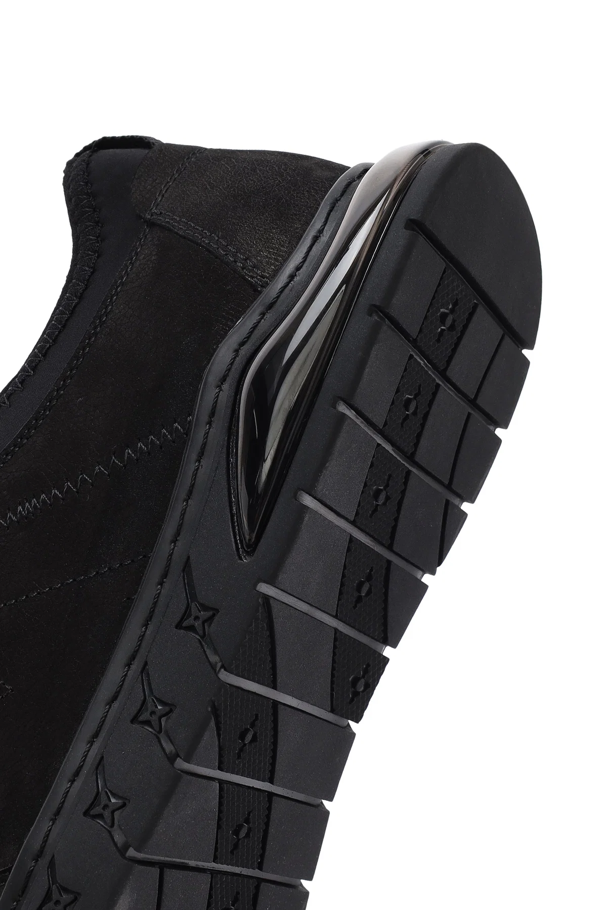 Erkek Siyah Bağcıklı Nubuk Deri Comfort Sneaker - Image 8