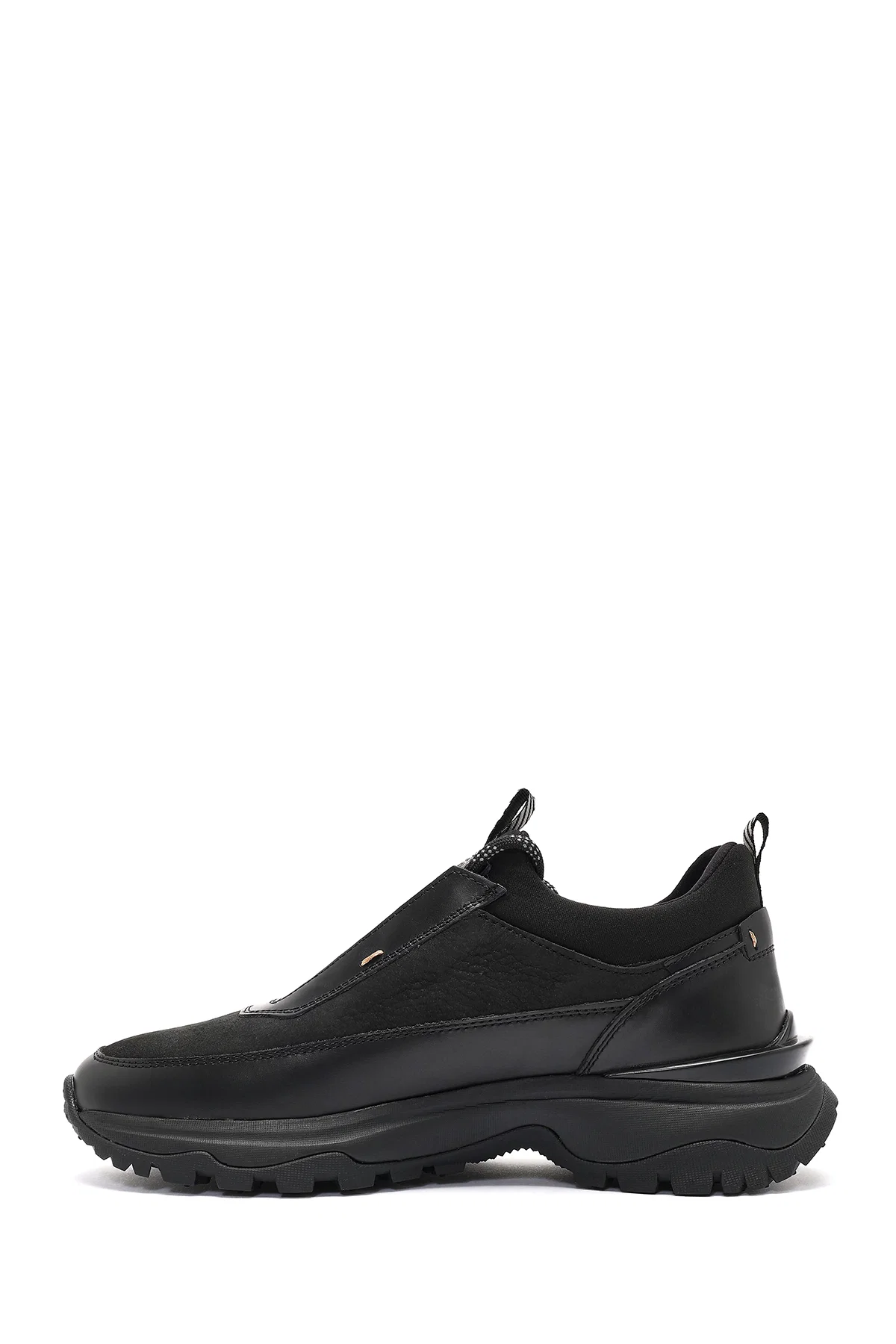 Erkek Siyah Bağcıklı Nubuk Deri Sneaker - Image 2