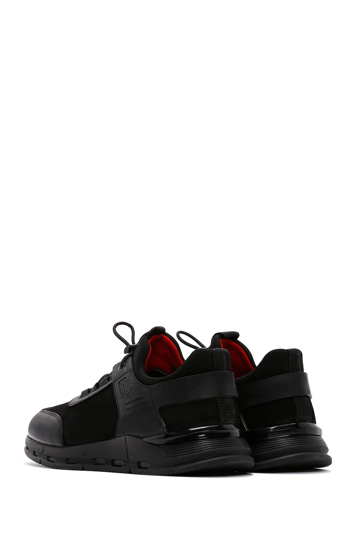 Erkek Siyah Bağcıklı Nubuk Deri Sneaker - Image 6
