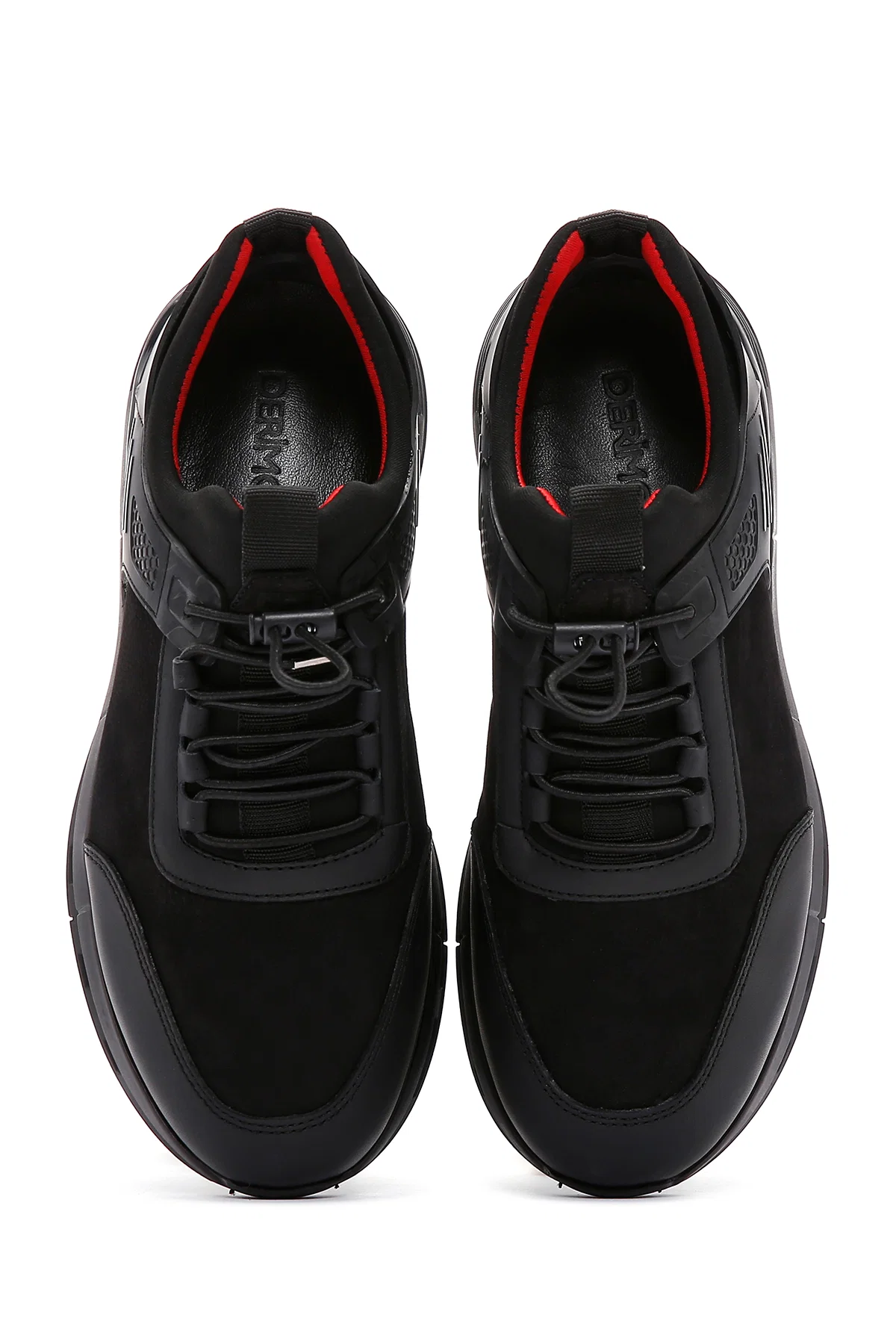Erkek Siyah Bağcıklı Nubuk Deri Sneaker - Image 7