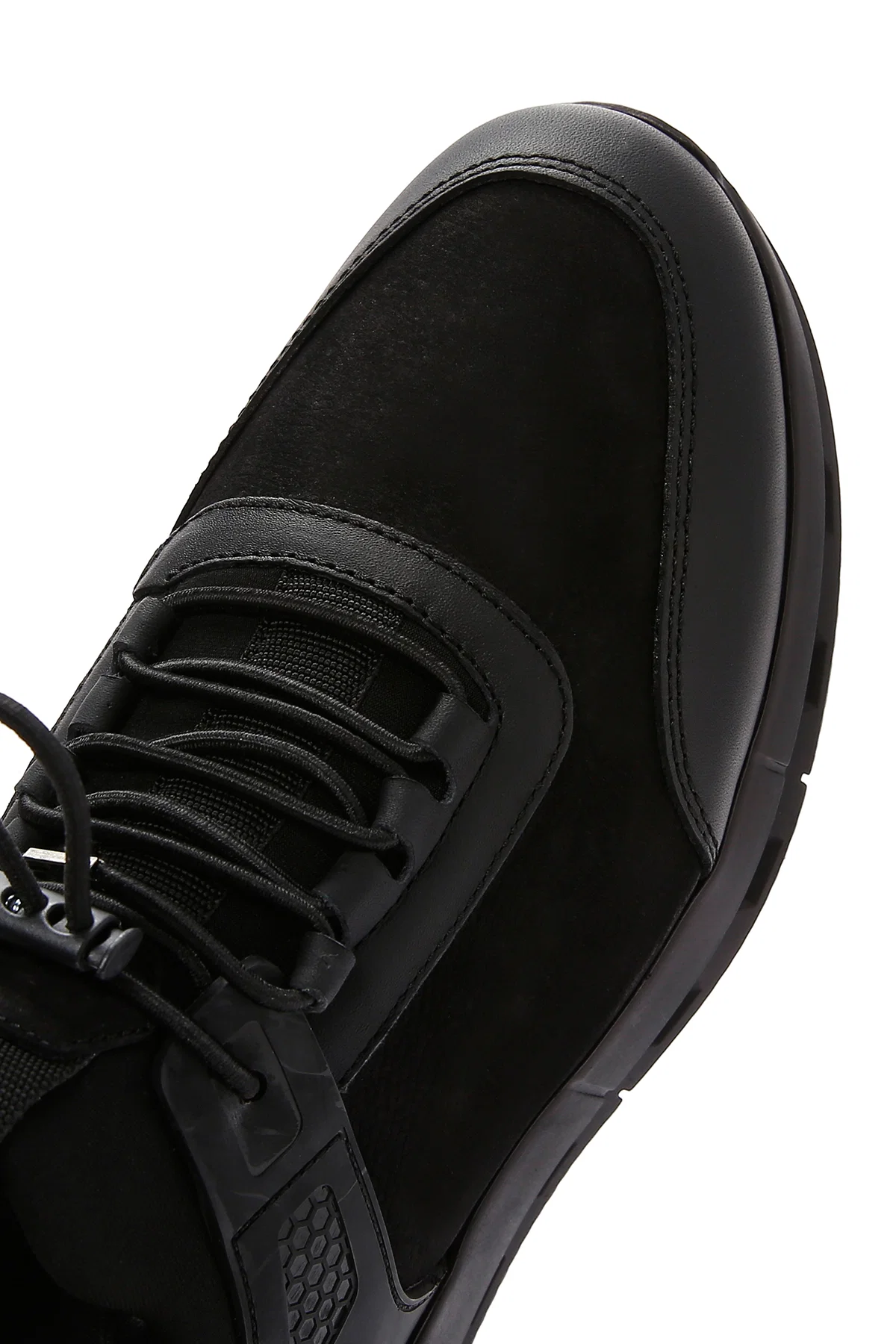 Erkek Siyah Bağcıklı Nubuk Deri Sneaker - Image 9
