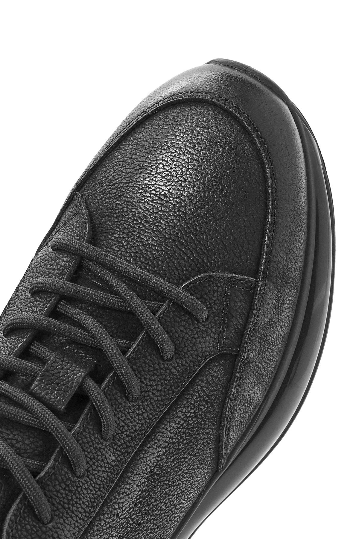 Erkek Siyah Bağcıklı Nubuk Deri Sneaker - Image 9