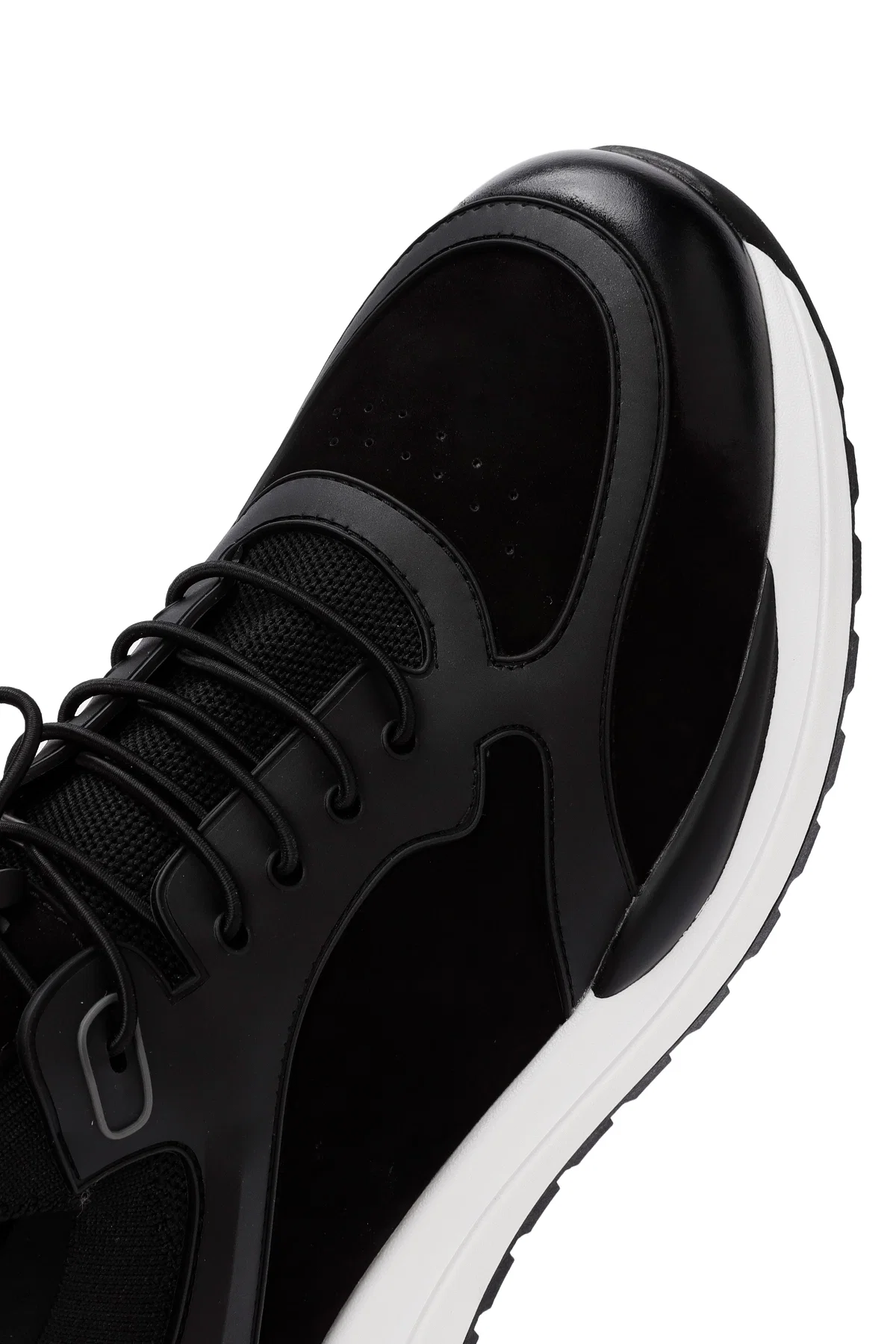 Erkek Siyah Bağcıklı Nubuk Deri Sneaker - Image 9