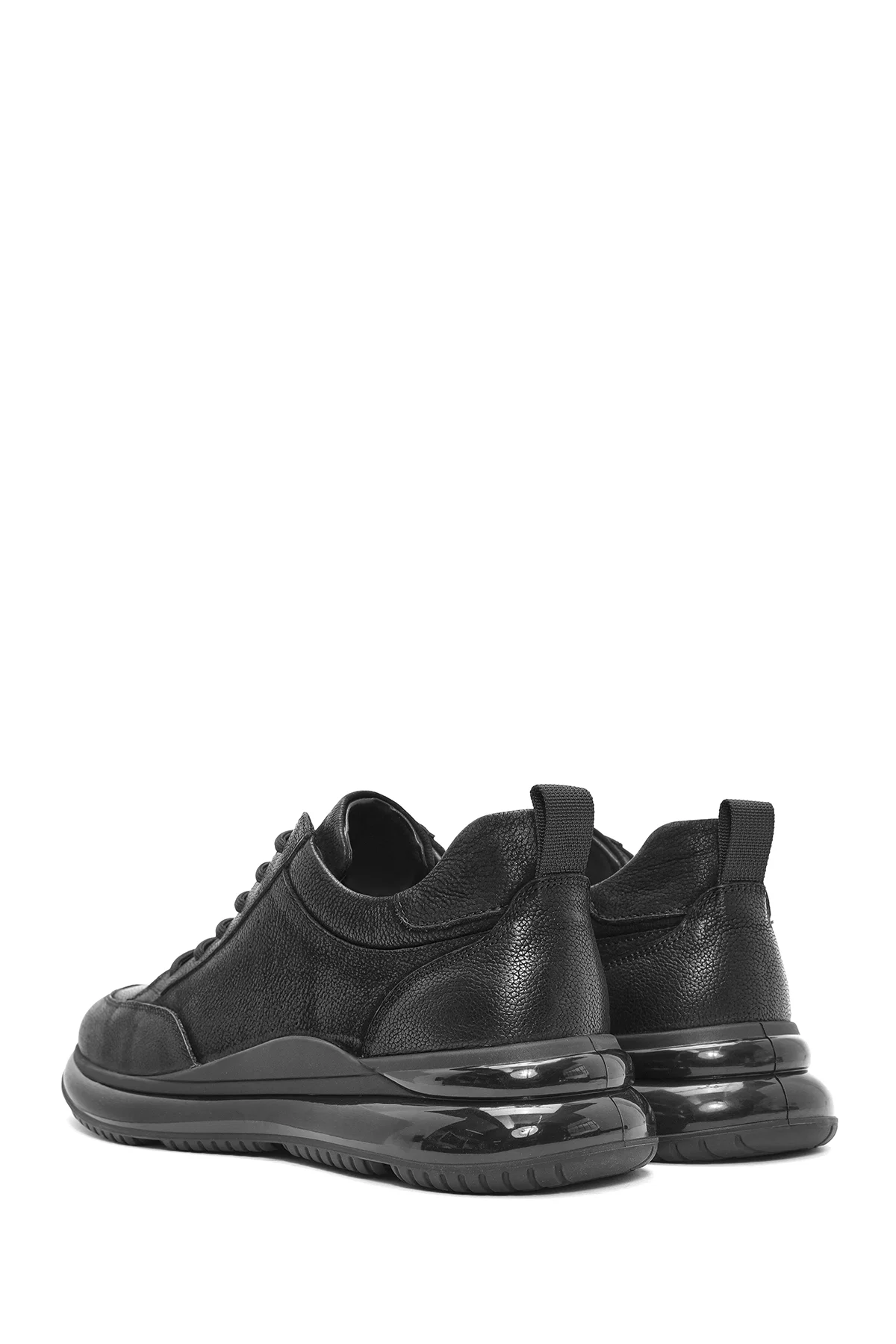 Erkek Siyah Bağcıklı Nubuk Deri Sneaker - Image 5