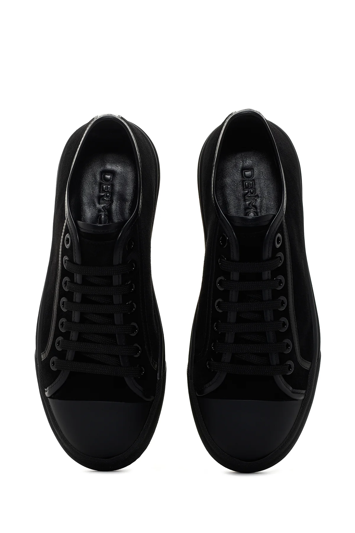 Erkek Siyah Bağcıklı Süet Deri Sneaker - Image 6
