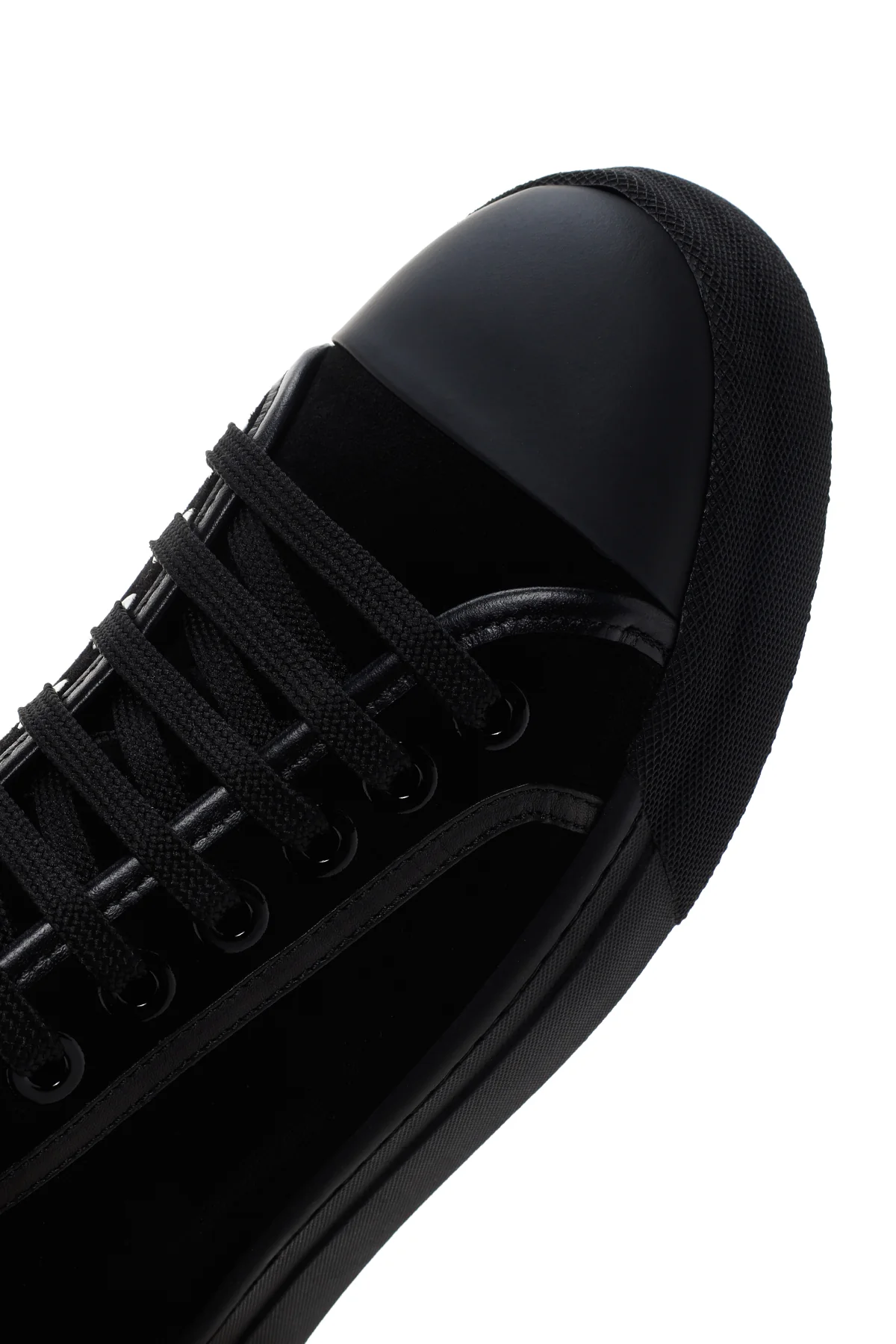 Erkek Siyah Bağcıklı Süet Deri Sneaker - Image 9