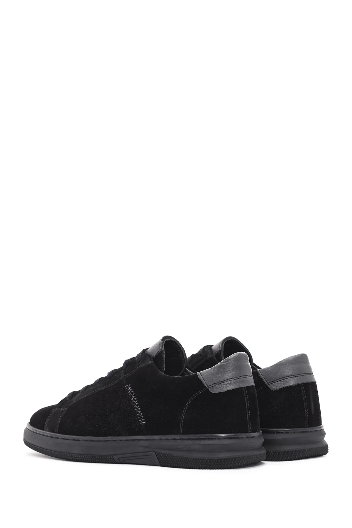 Erkek Siyah Bağcıklı Süet Deri Sneaker - Image 5