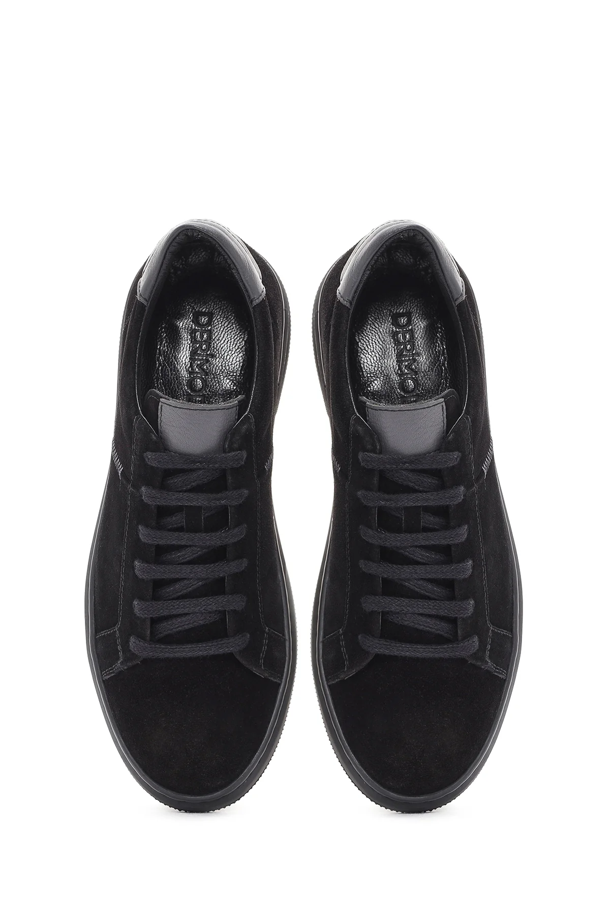 Erkek Siyah Bağcıklı Süet Deri Sneaker - Image 7