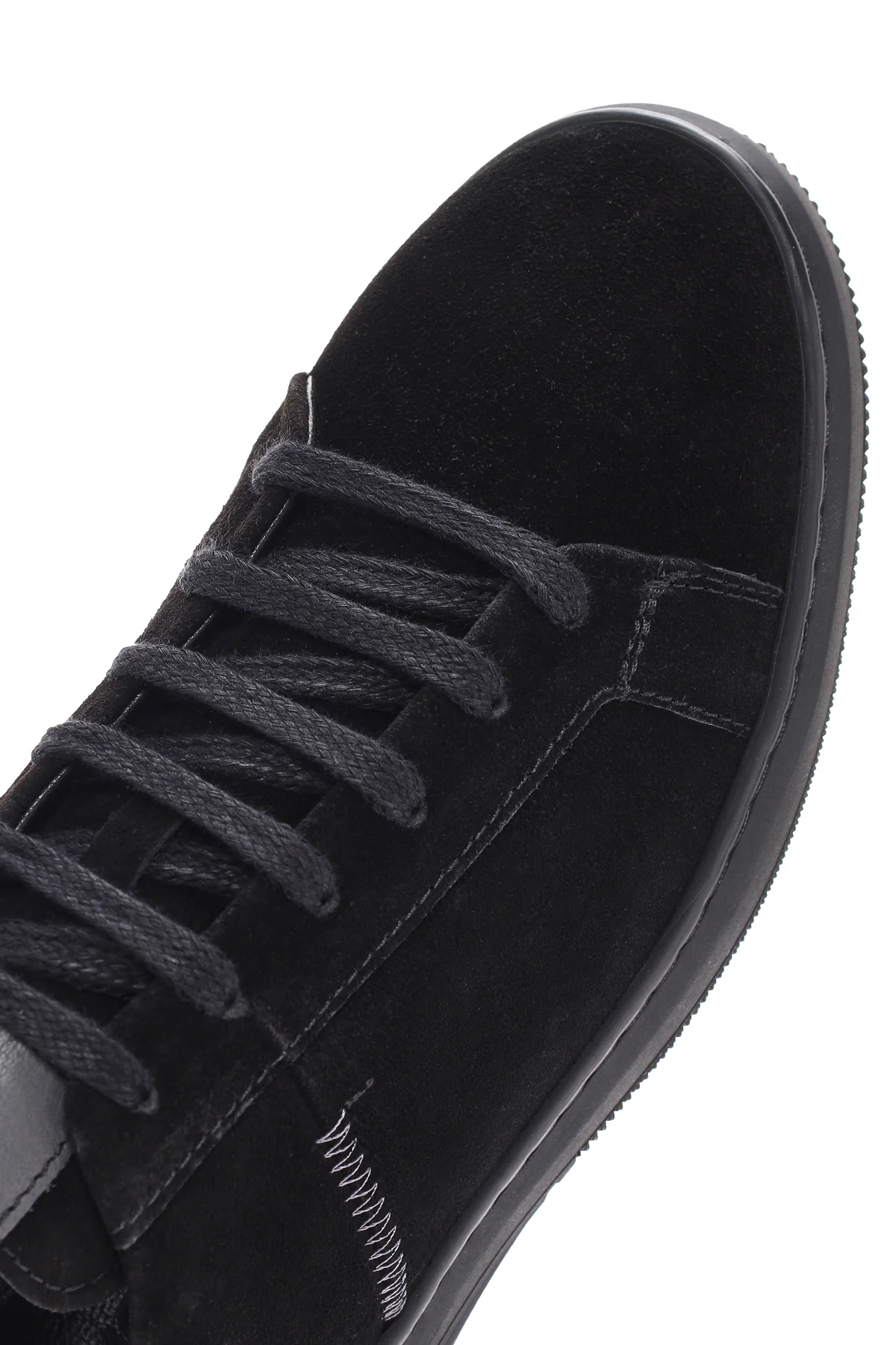 Erkek Siyah Bağcıklı Süet Deri Sneaker - Image 9