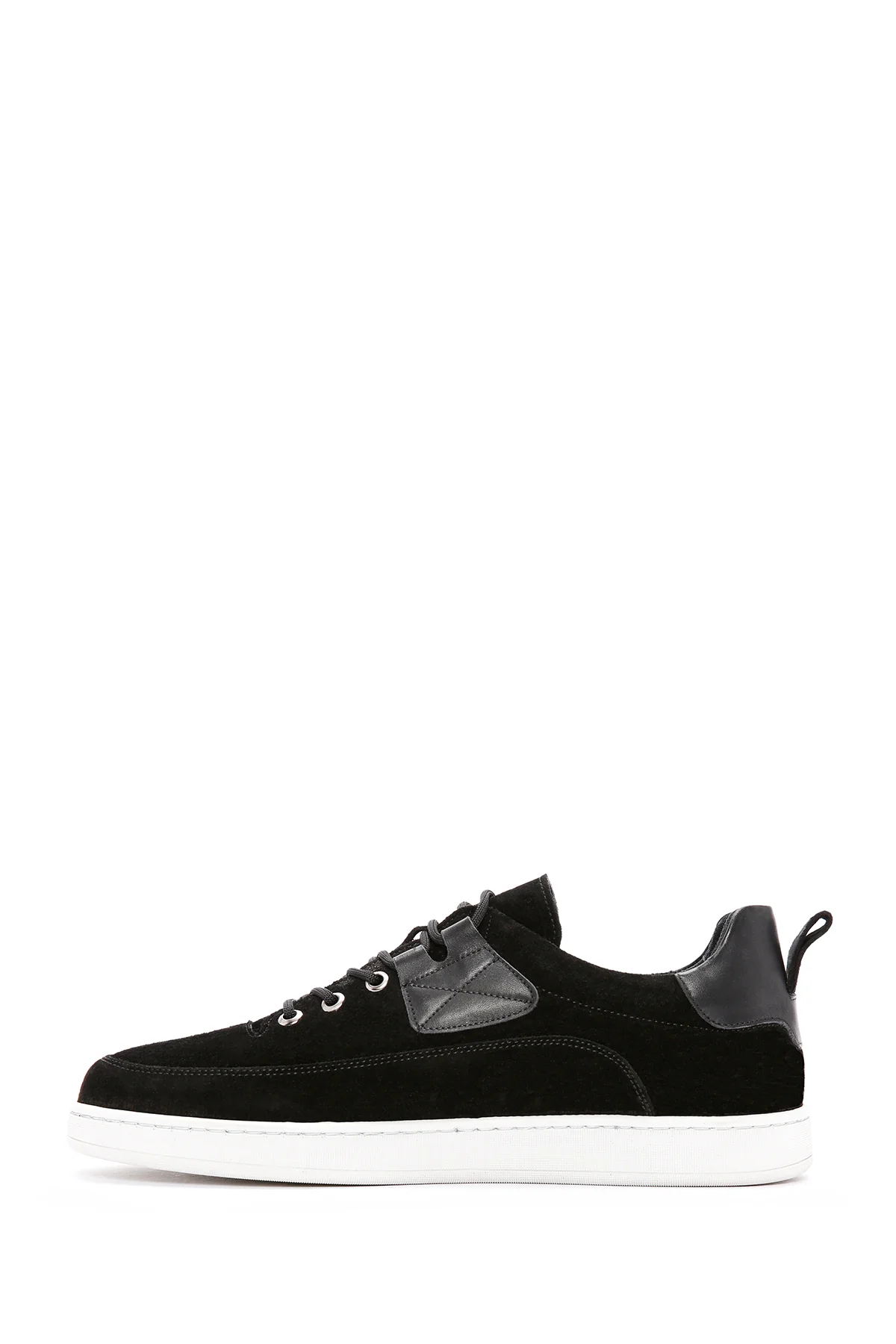 Erkek Siyah Bağcıklı Süet Deri Sneaker - Image 2