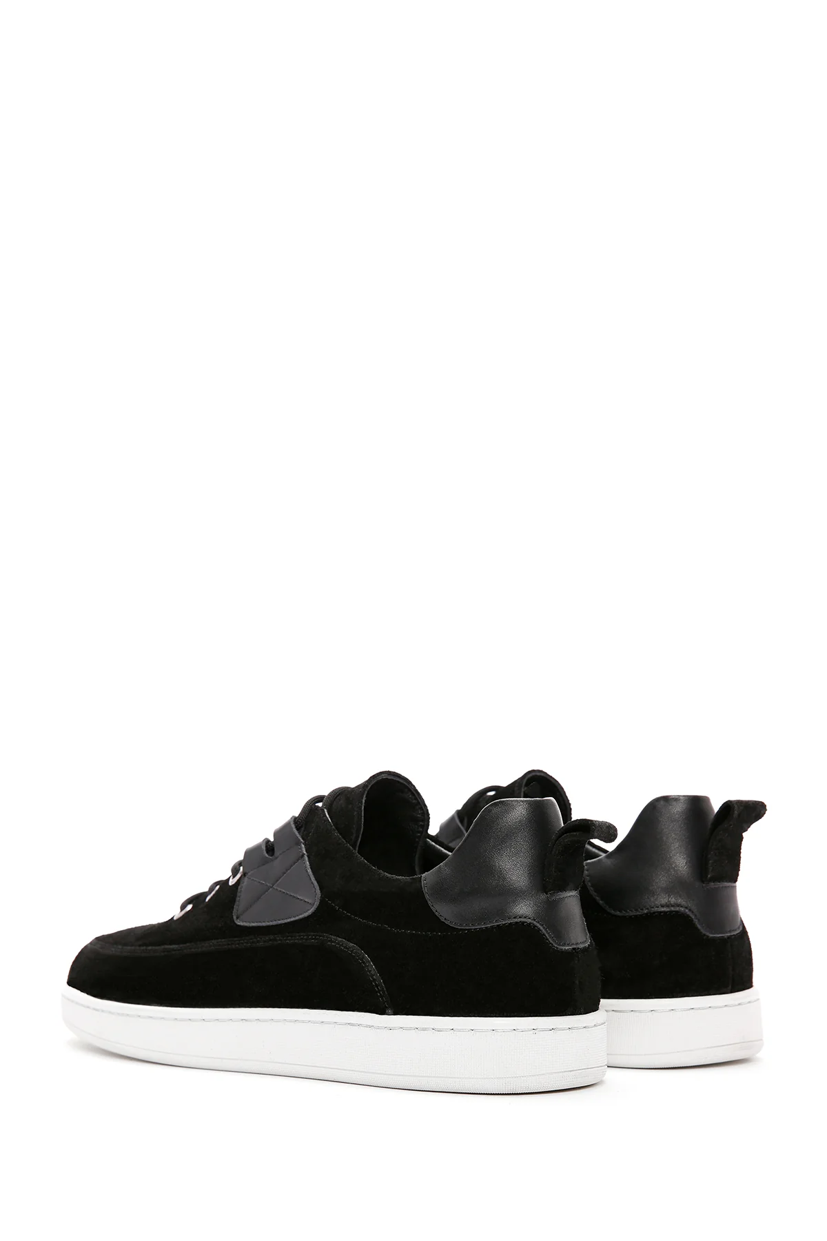 Erkek Siyah Bağcıklı Süet Deri Sneaker - Image 6