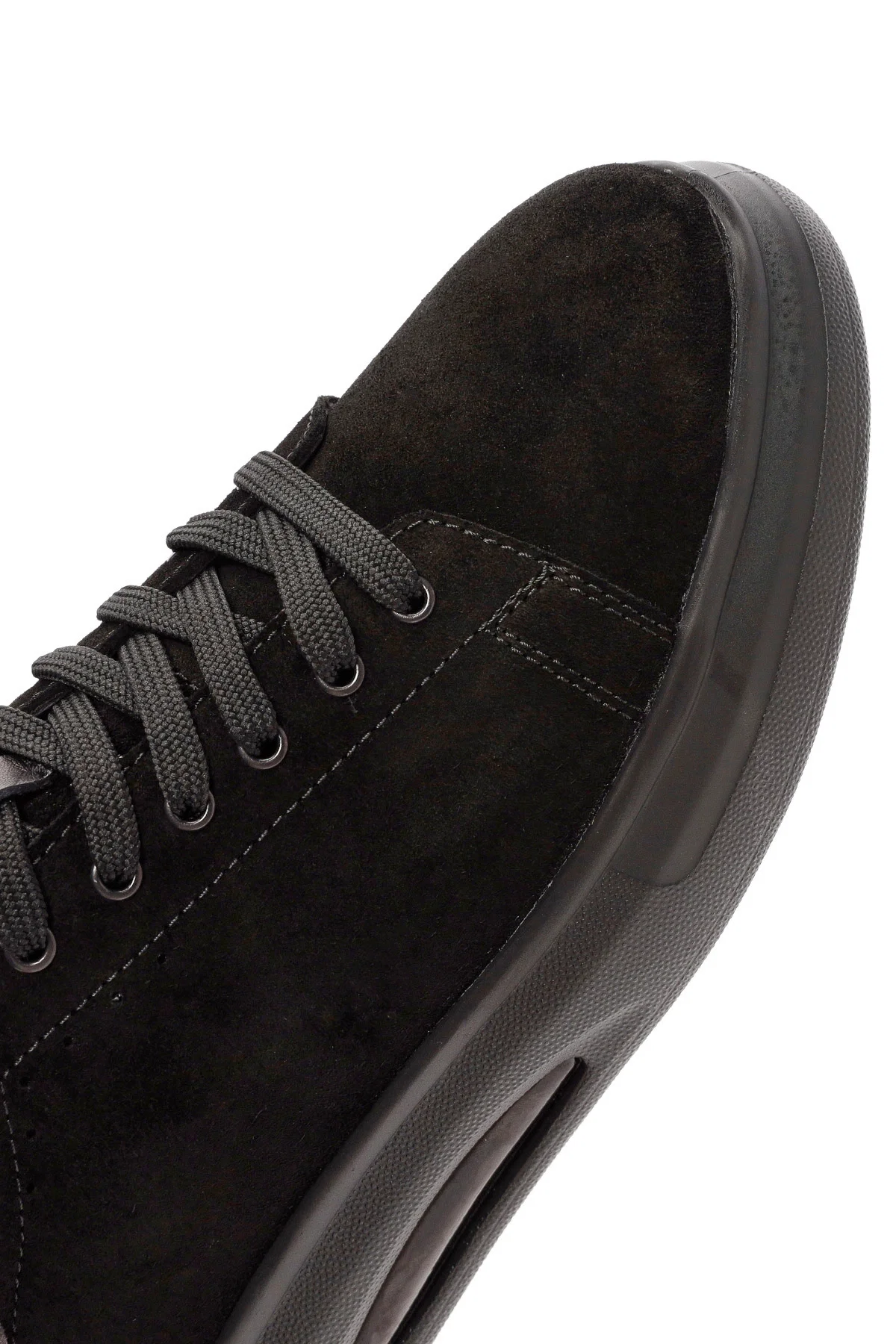 Erkek Siyah Bağcıklı Süet Deri Sneaker - Image 9