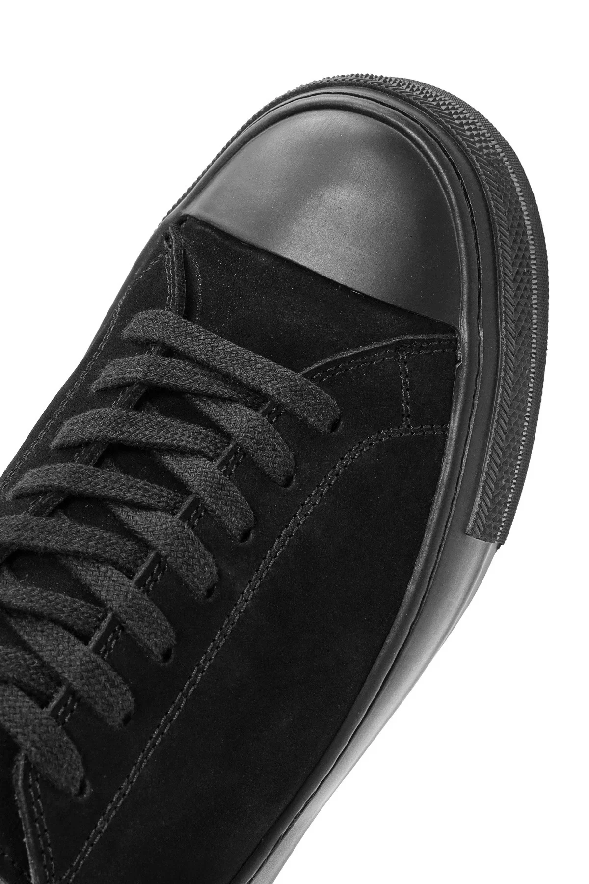 Erkek Siyah Bağcıklı Süet Deri Sneaker - Image 10