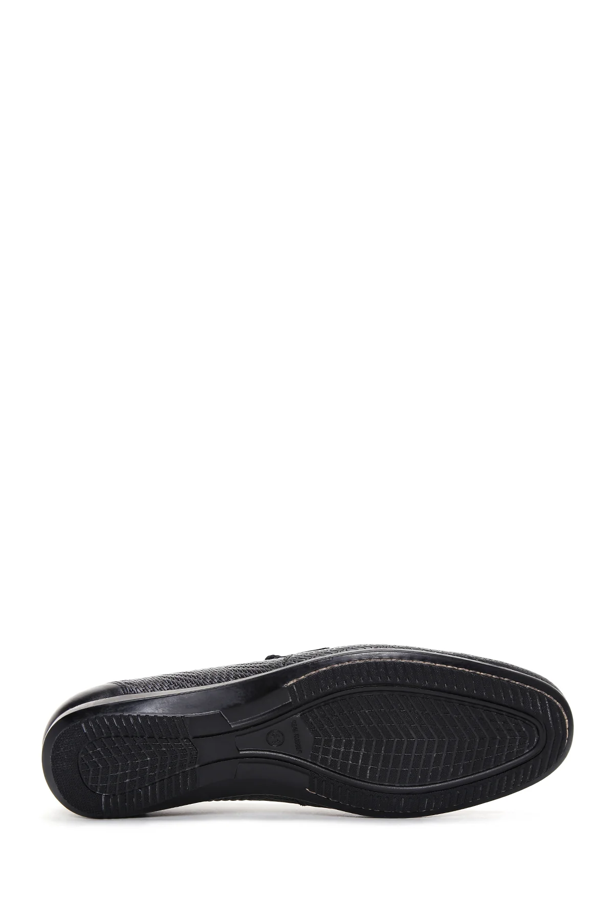 Erkek Siyah Baskılı Deri Casual Loafer - Image 4