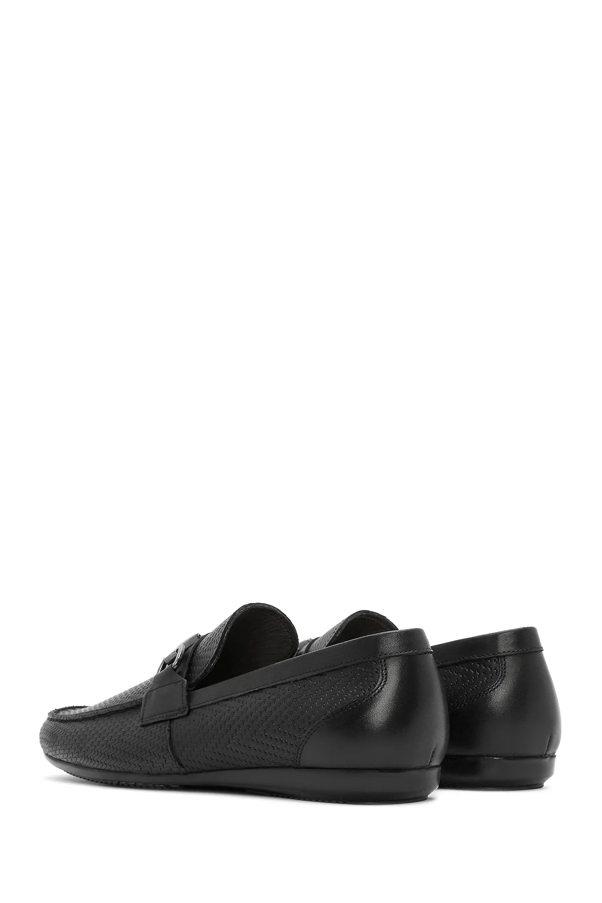 Erkek Siyah Baskılı Deri Casual Loafer - Image 5