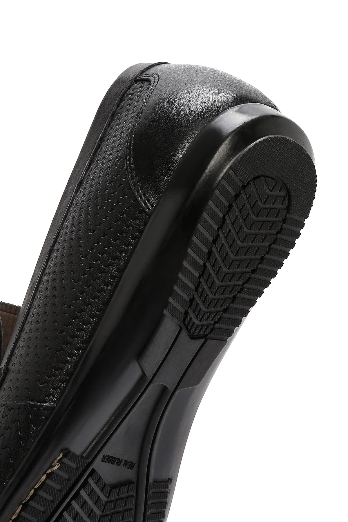 Erkek Siyah Baskılı Deri Casual Loafer - Image 9