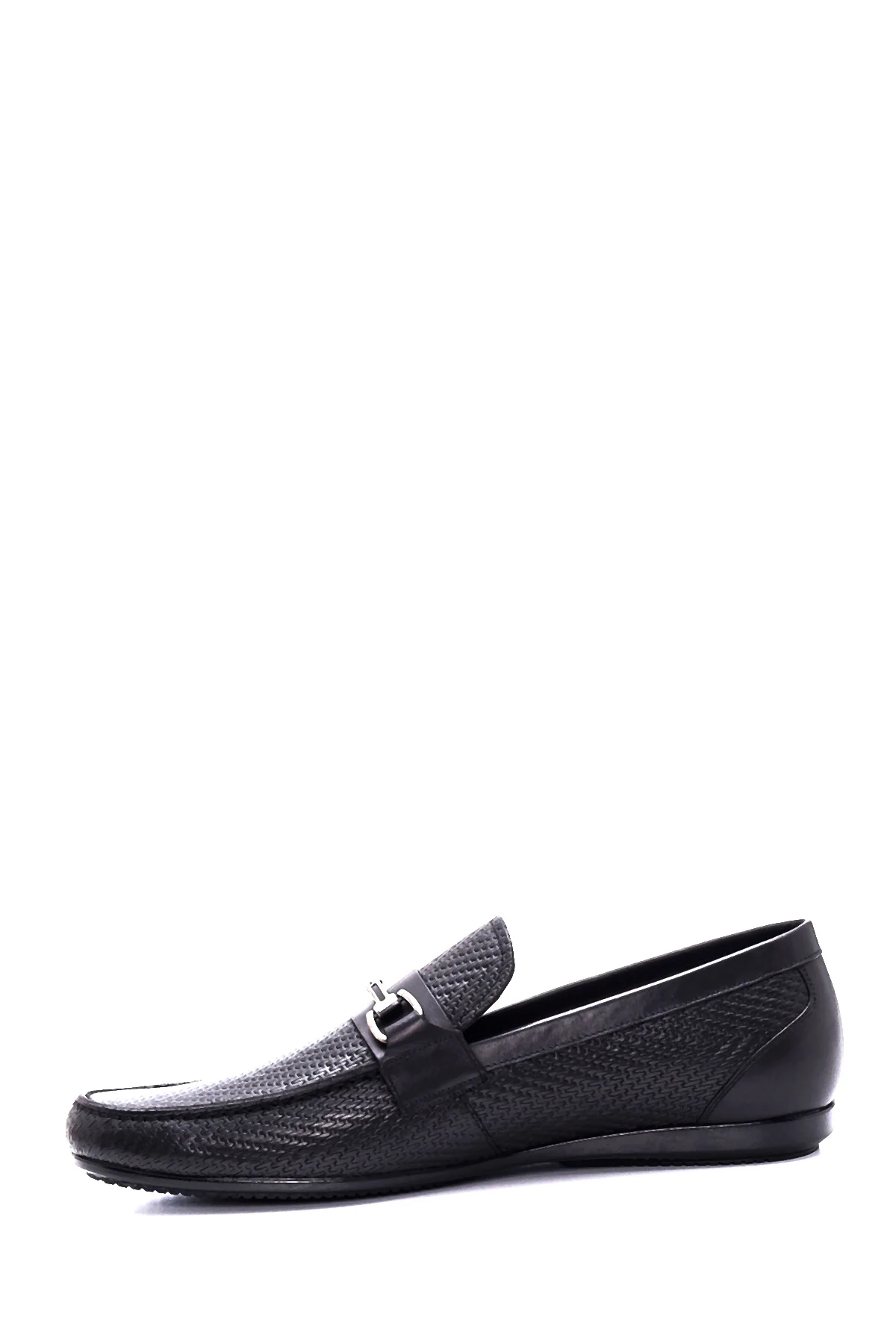 Erkek Siyah Deri Baskılı Casual Loafer - Image 2