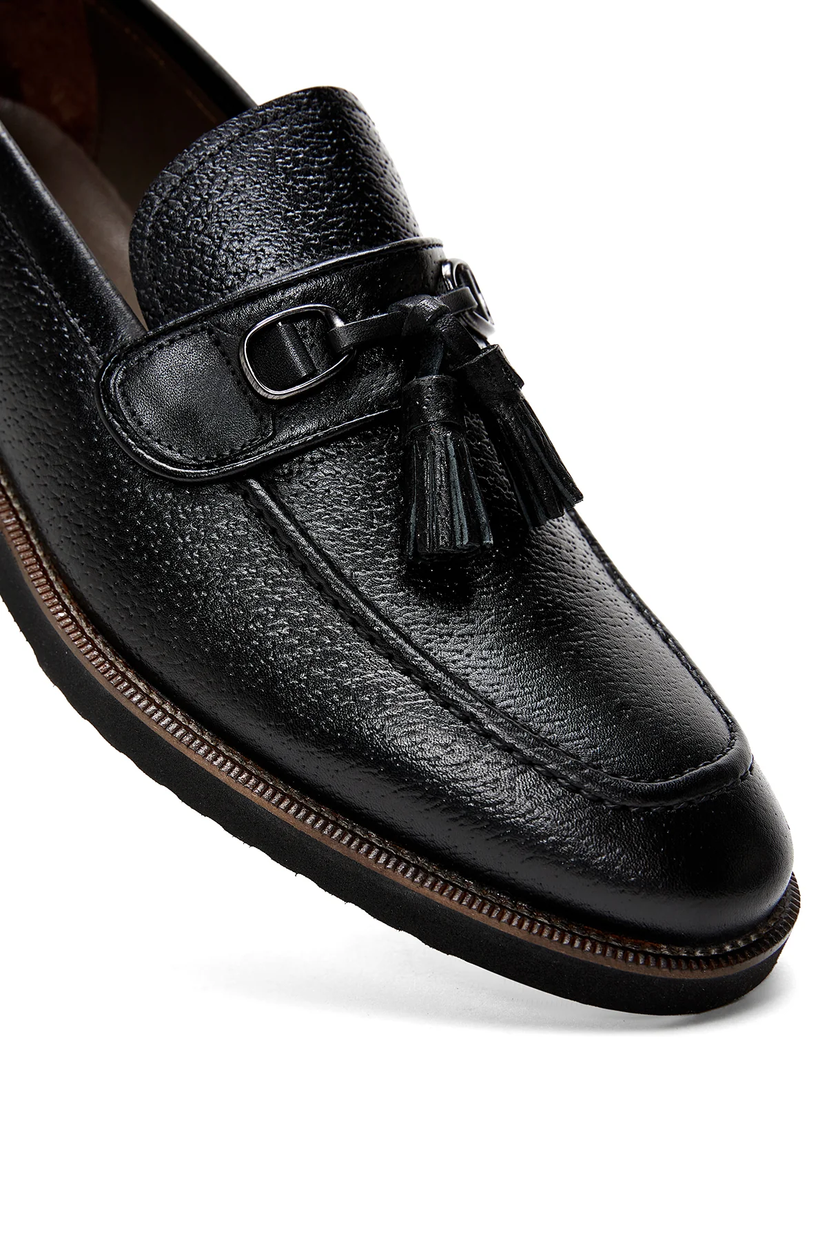 Erkek Siyah Deri Baskılı Casual Loafer - Image 7