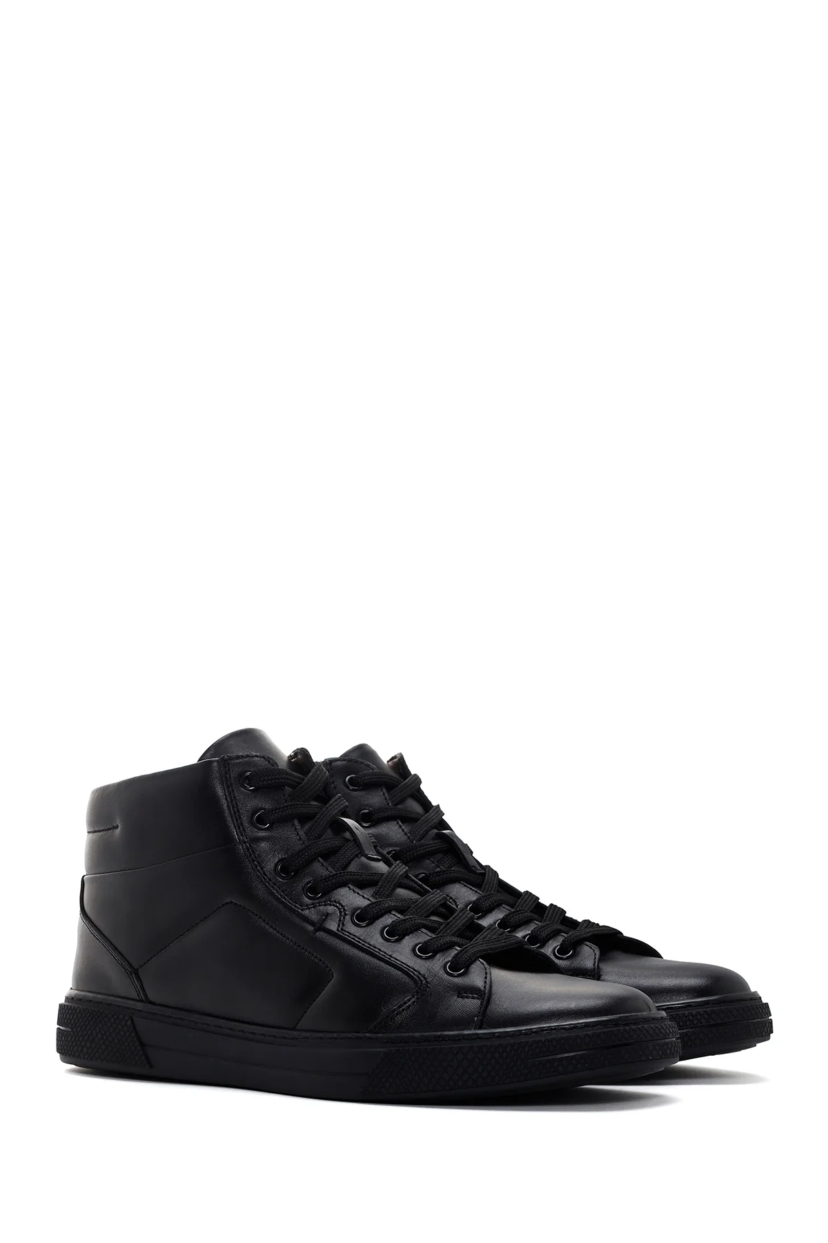 Erkek Siyah Deri Bilekli Sneaker - Image 3