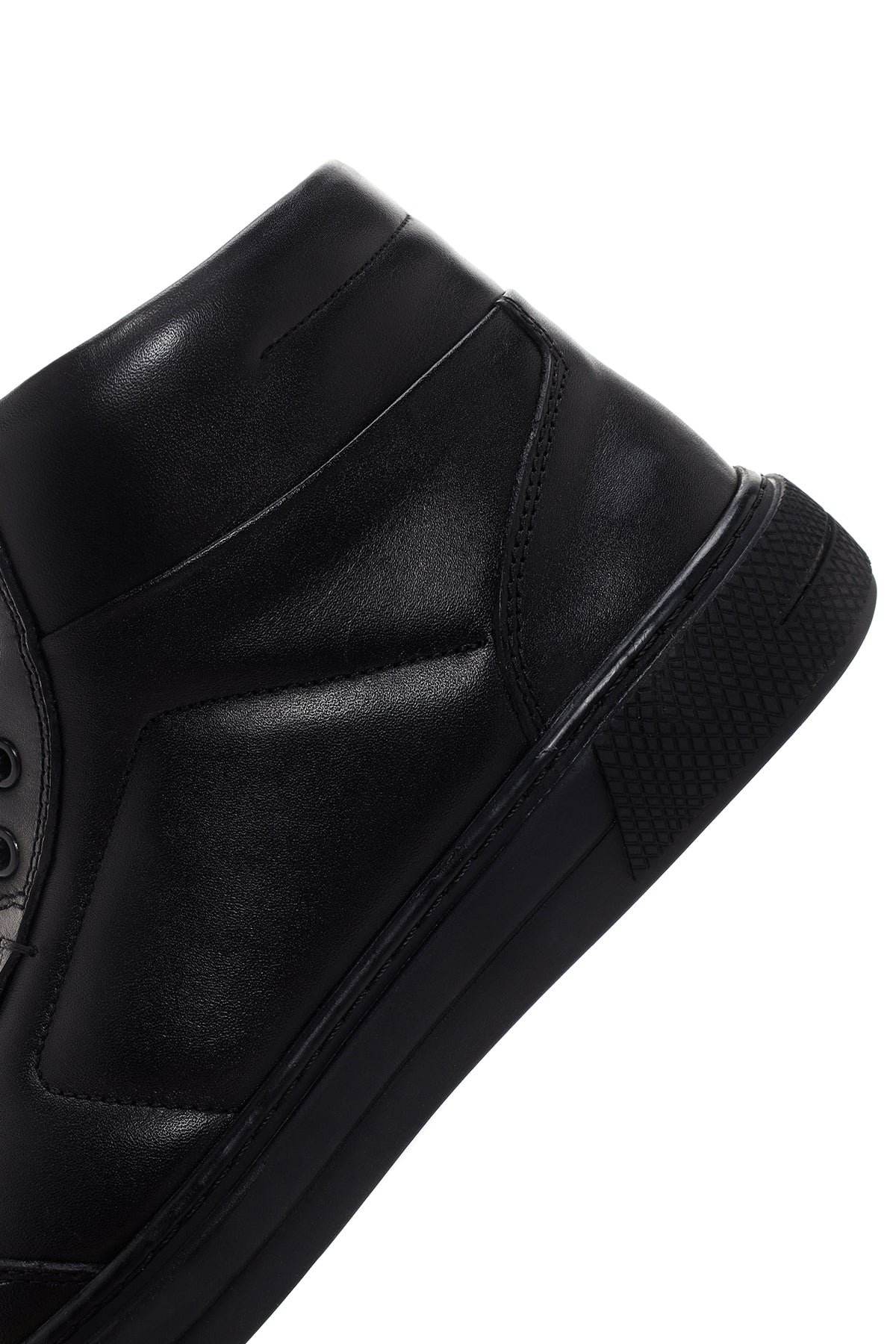 Erkek Siyah Deri Bilekli Sneaker - Image 7