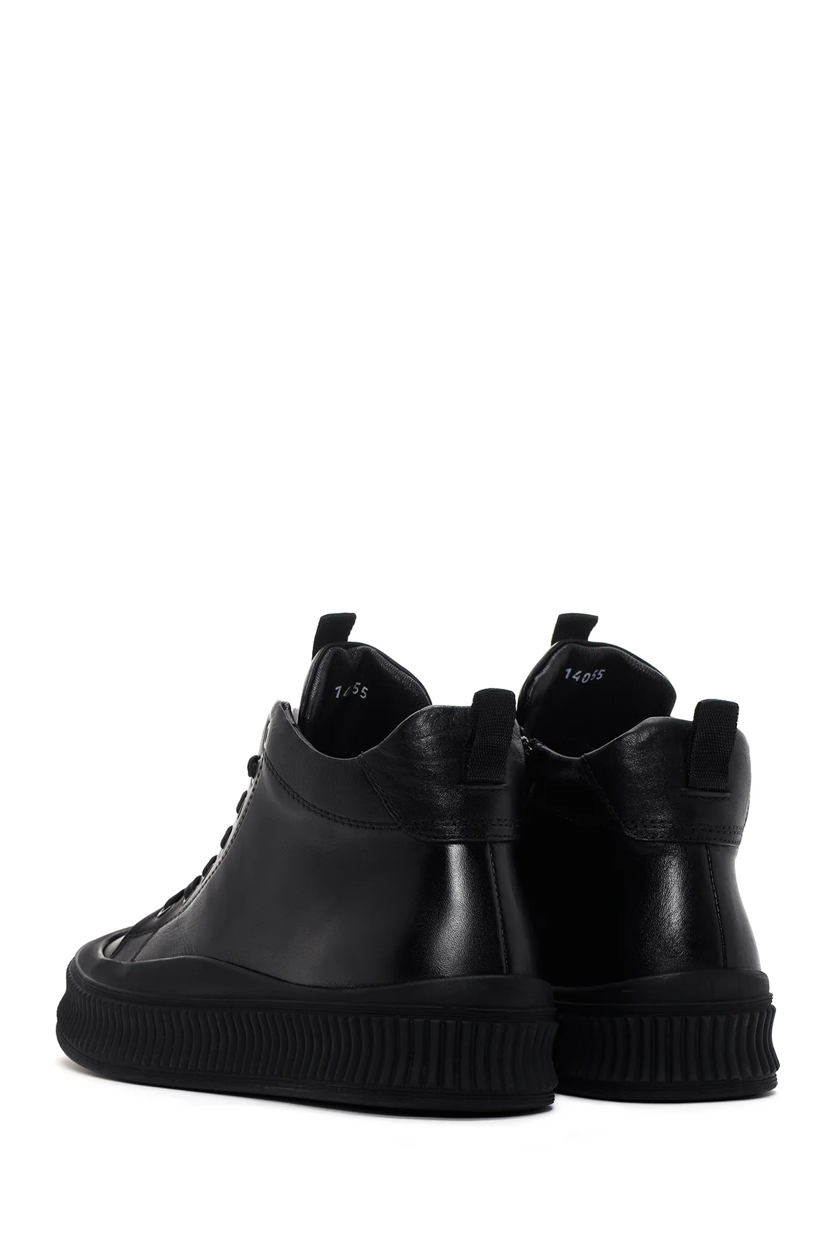 Erkek Siyah Deri Bilekli Sneaker - Image 5