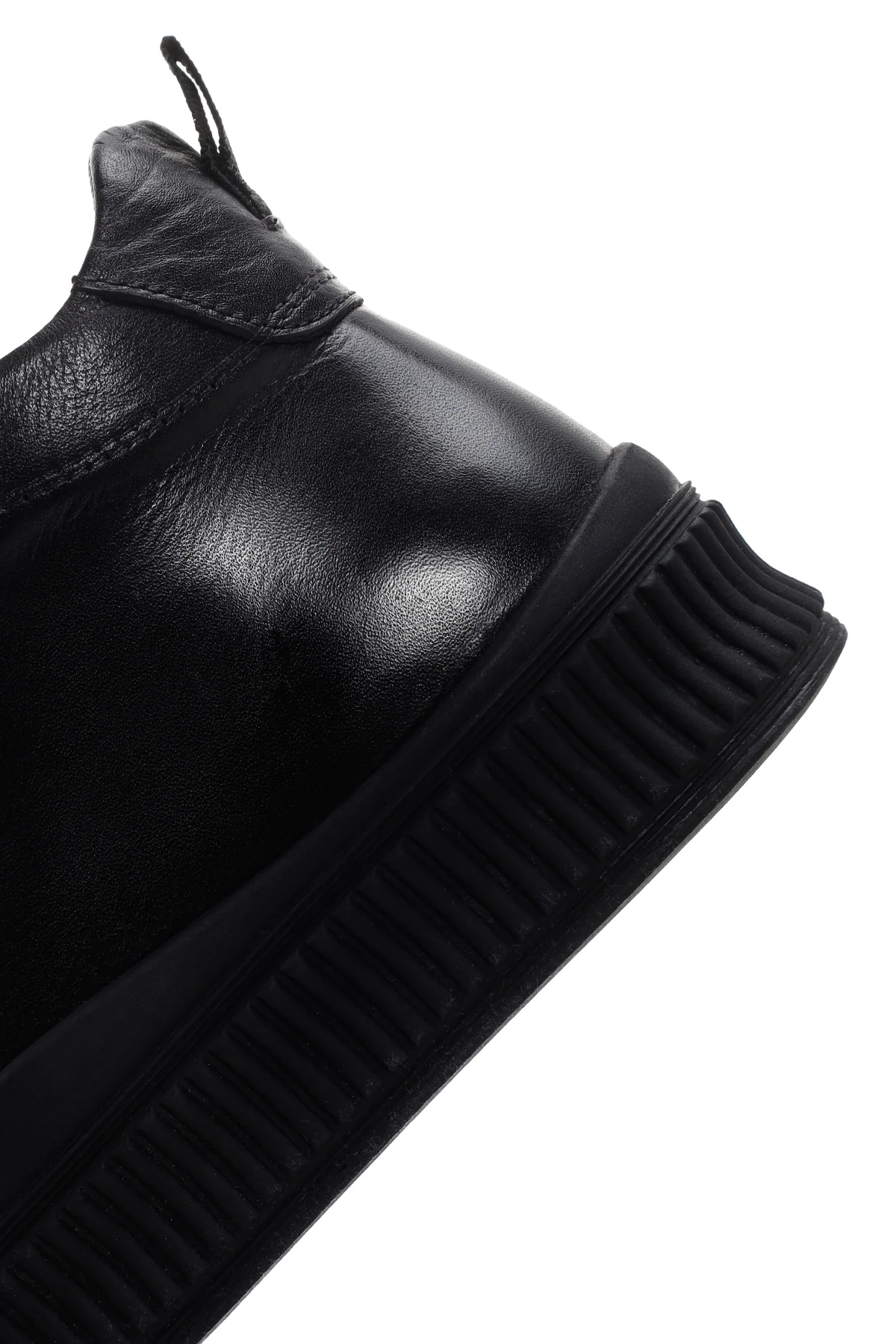 Erkek Siyah Deri Bilekli Sneaker - Image 7