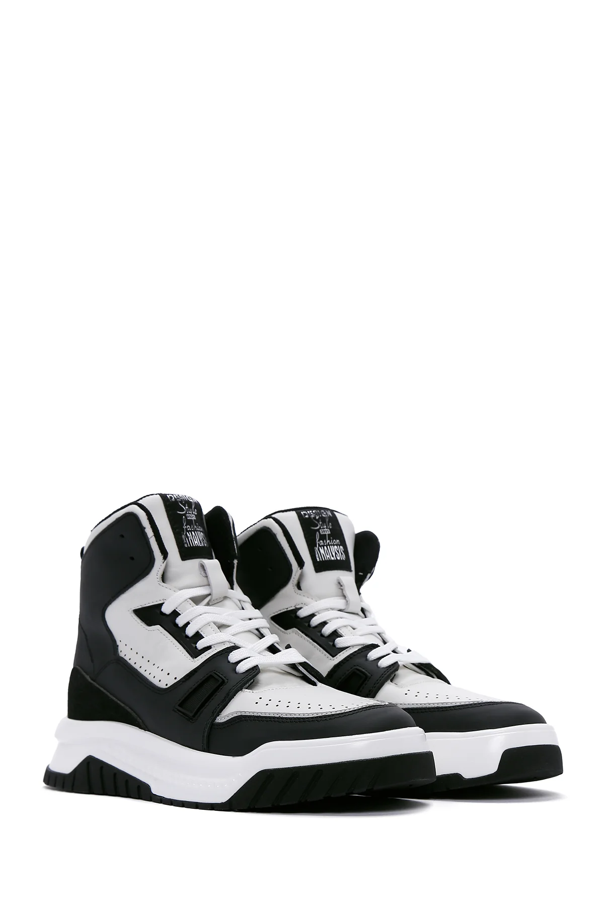 Erkek Siyah Deri Bilekli Sneaker - Image 3