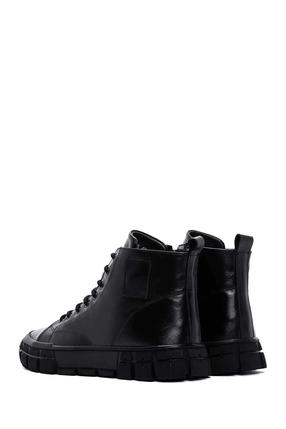 Erkek Siyah Deri Bilekli Sneaker - Image 5