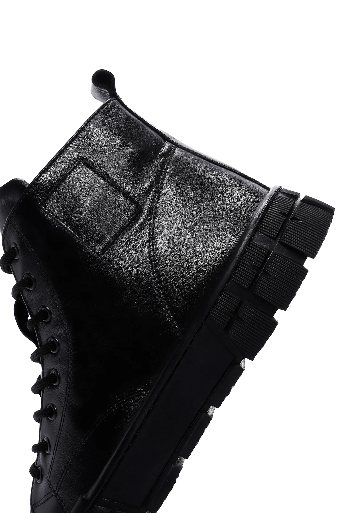 Erkek Siyah Deri Bilekli Sneaker - Image 7