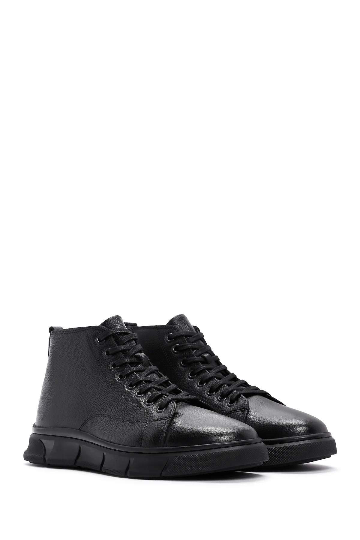 Erkek Siyah Deri Bilekli Sneaker - Image 3