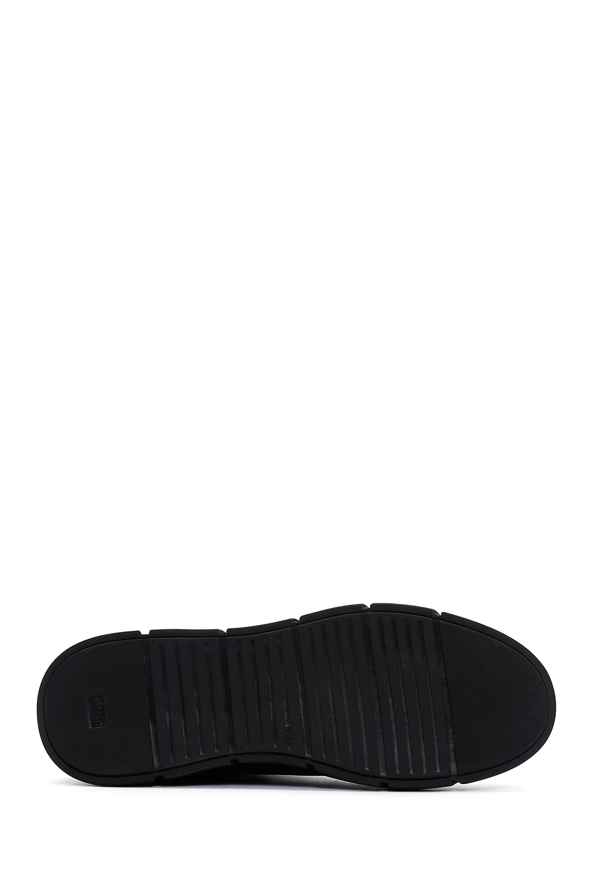 Erkek Siyah Deri Bilekli Sneaker - Image 4