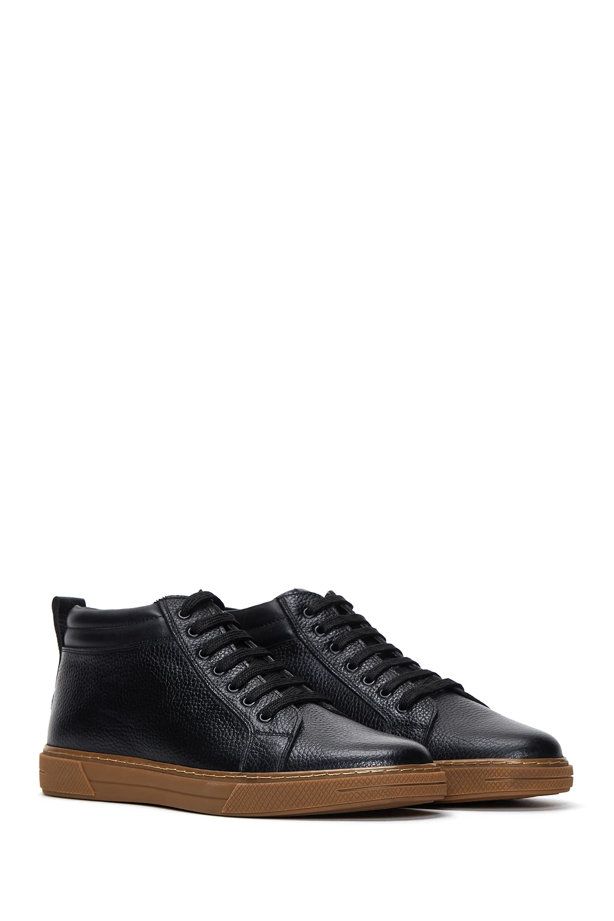 Erkek Siyah Deri Bilekli Sneaker Bot - Image 3