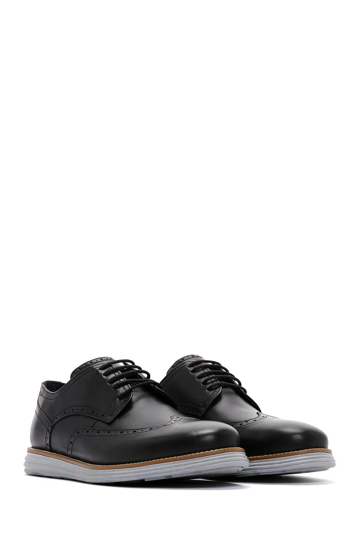 Erkek Siyah Deri Casual Ayakkabı - Image 3